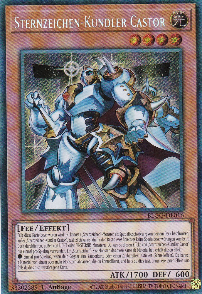 Sternzeichen-Kundler Castor - BLGG-DE016 - Secret Rare - Deutsch - 1. Auflage - Battles of Legend: Glorious Gallery - Yu-Gi-Oh!