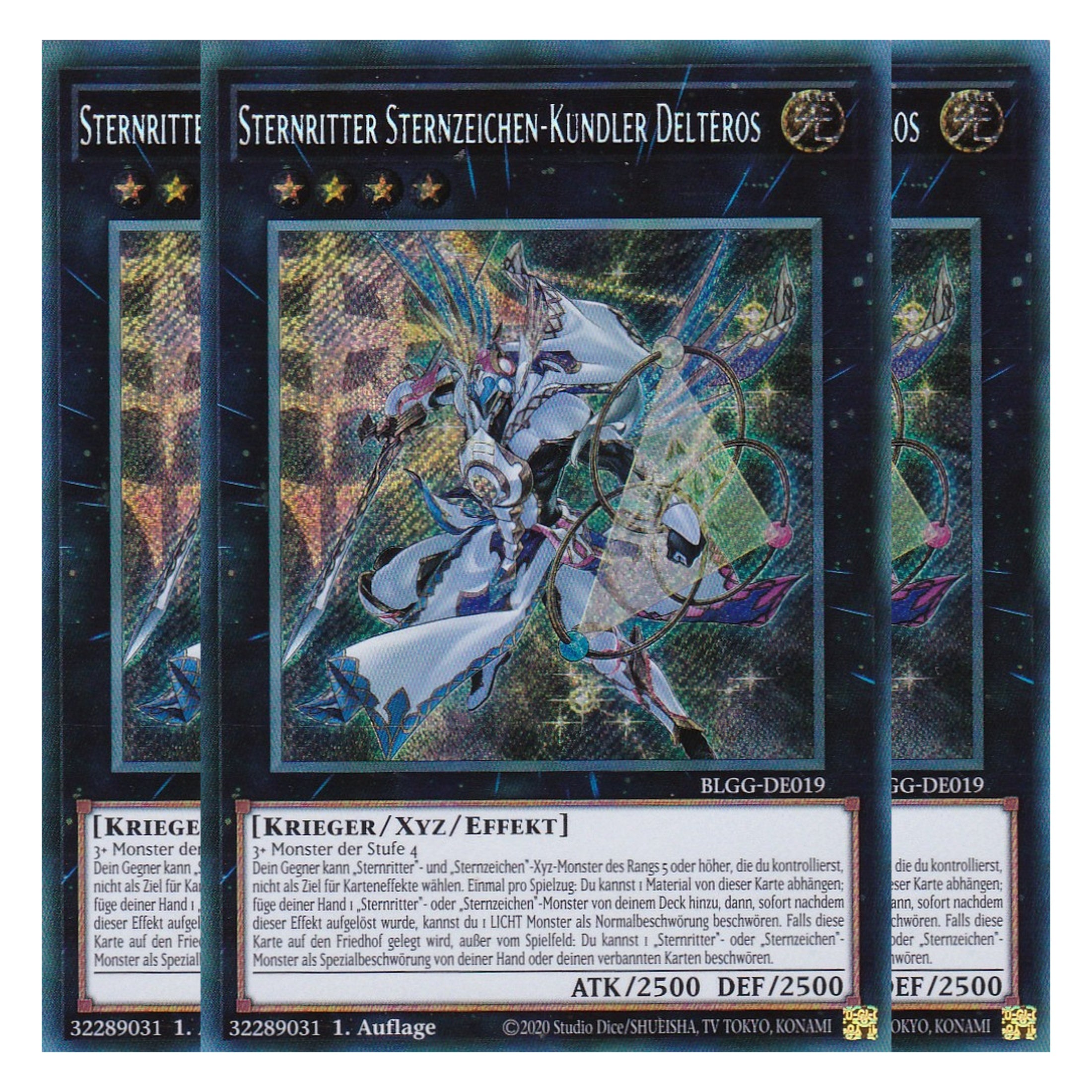 Sternritter Sternzeichen-Kundler Delteros - BLGG-DE019 - Secret Rare - Deutsch - 1. Auflage - Battles of Legend: Glorious Gallery - Yu-Gi-Oh! - Playset (3 Kopien)