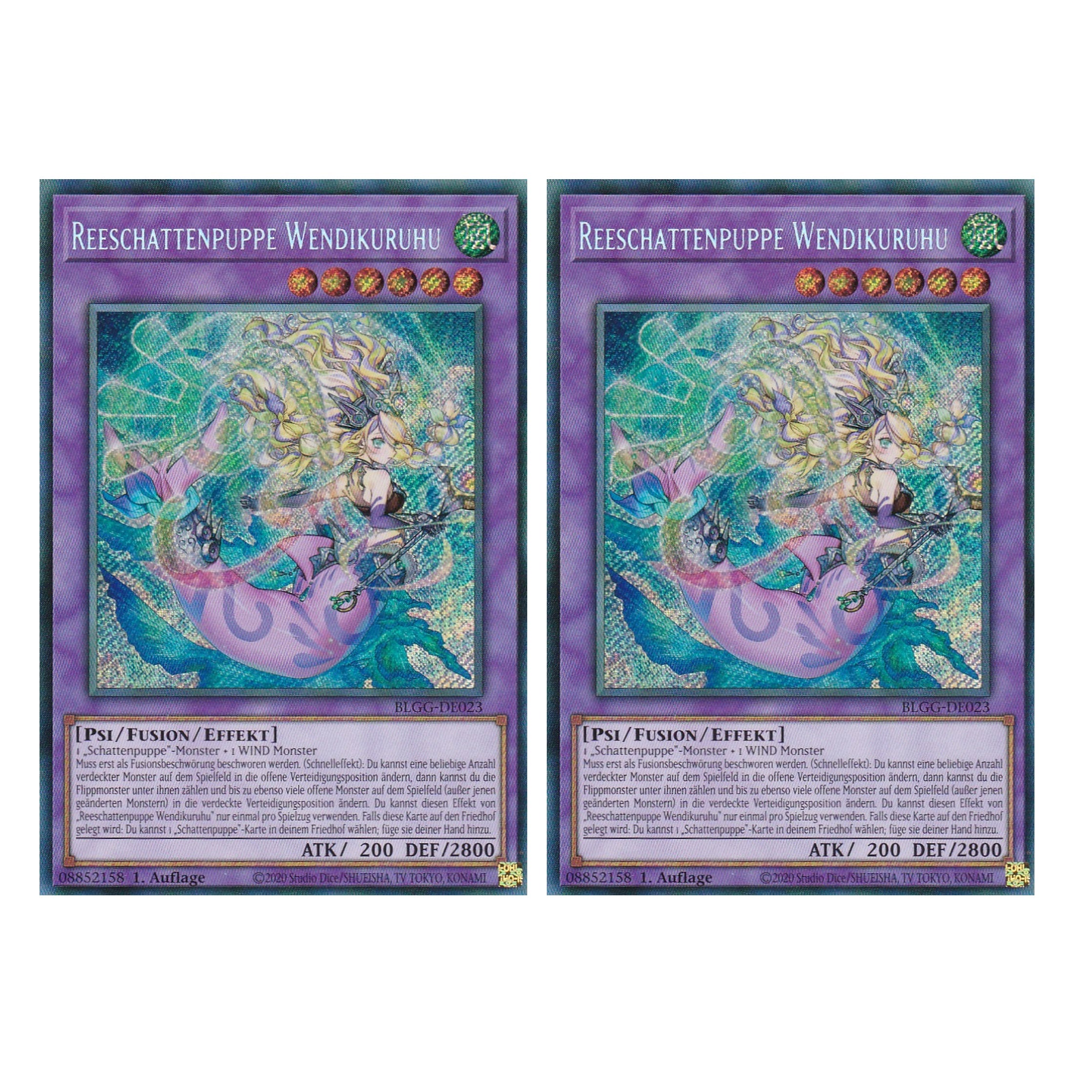 Reeschattenpuppe Wendikuruhu - BLGG-DE023 - Secret Rare - Deutsch - 1. Auflage - Battles of Legend: Glorious Gallery - Yu-Gi-Oh! - Duo Set (2 Stück)