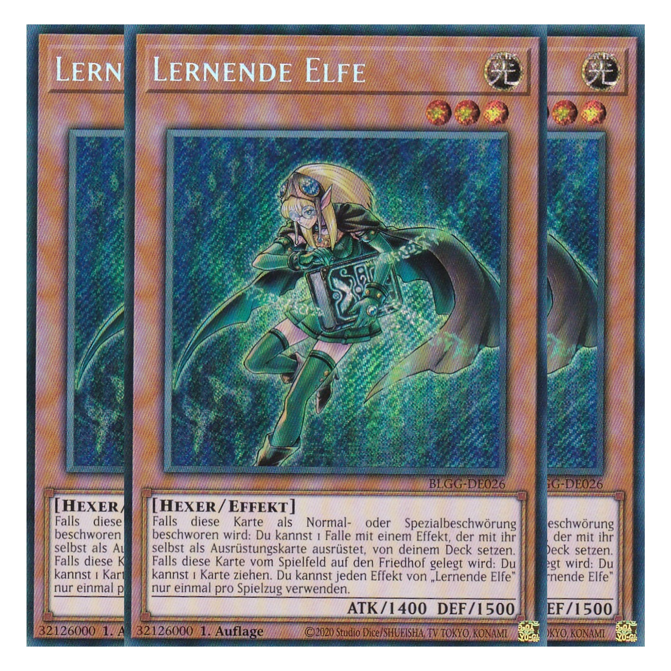 Lernende Elfe - BLGG-DE026 - Secret Rare - Deutsch - 1. Auflage - Battles of Legend: Glorious Gallery - Yu-Gi-Oh! - Playset (3 Kopien)