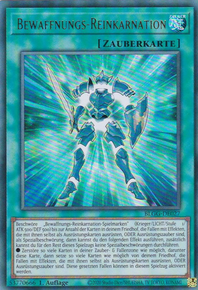 Bewaffnungs-Reinkarnation - BLGG-DE027 - Ultra Rare - Deutsch - 1. Auflage - Battles of Legend: Glorious Gallery - Yu-Gi-Oh!