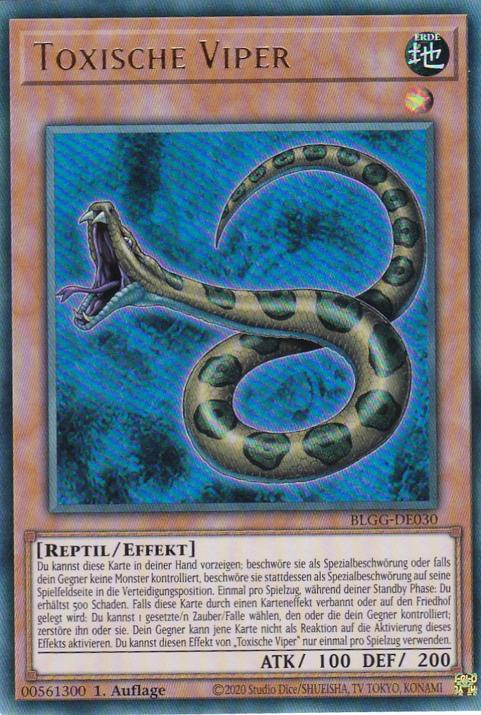 Toxische Viper - BLGG-DE030 - Ultra Rare - Deutsch - 1. Auflage - Battles of Legend: Glorious Gallery - Yu-Gi-Oh!