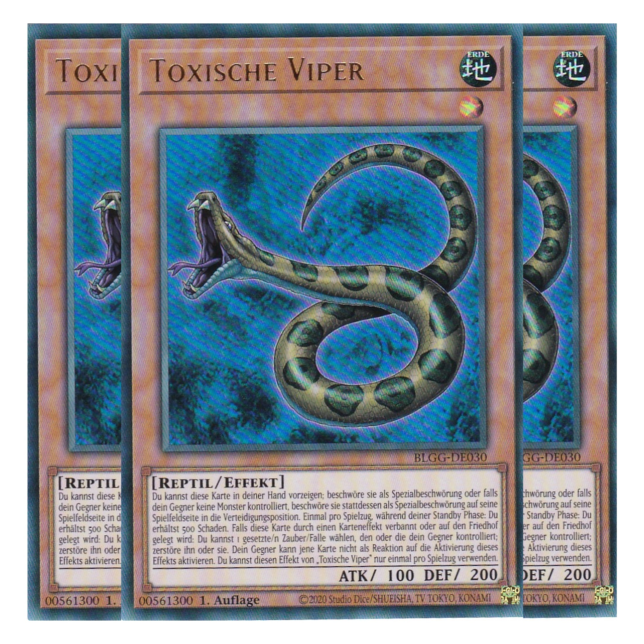 Toxische Viper - BLGG-DE030 - Ultra Rare - Deutsch - 1. Auflage - Battles of Legend: Glorious Gallery - Yu-Gi-Oh! - Playset (3 Kopien)