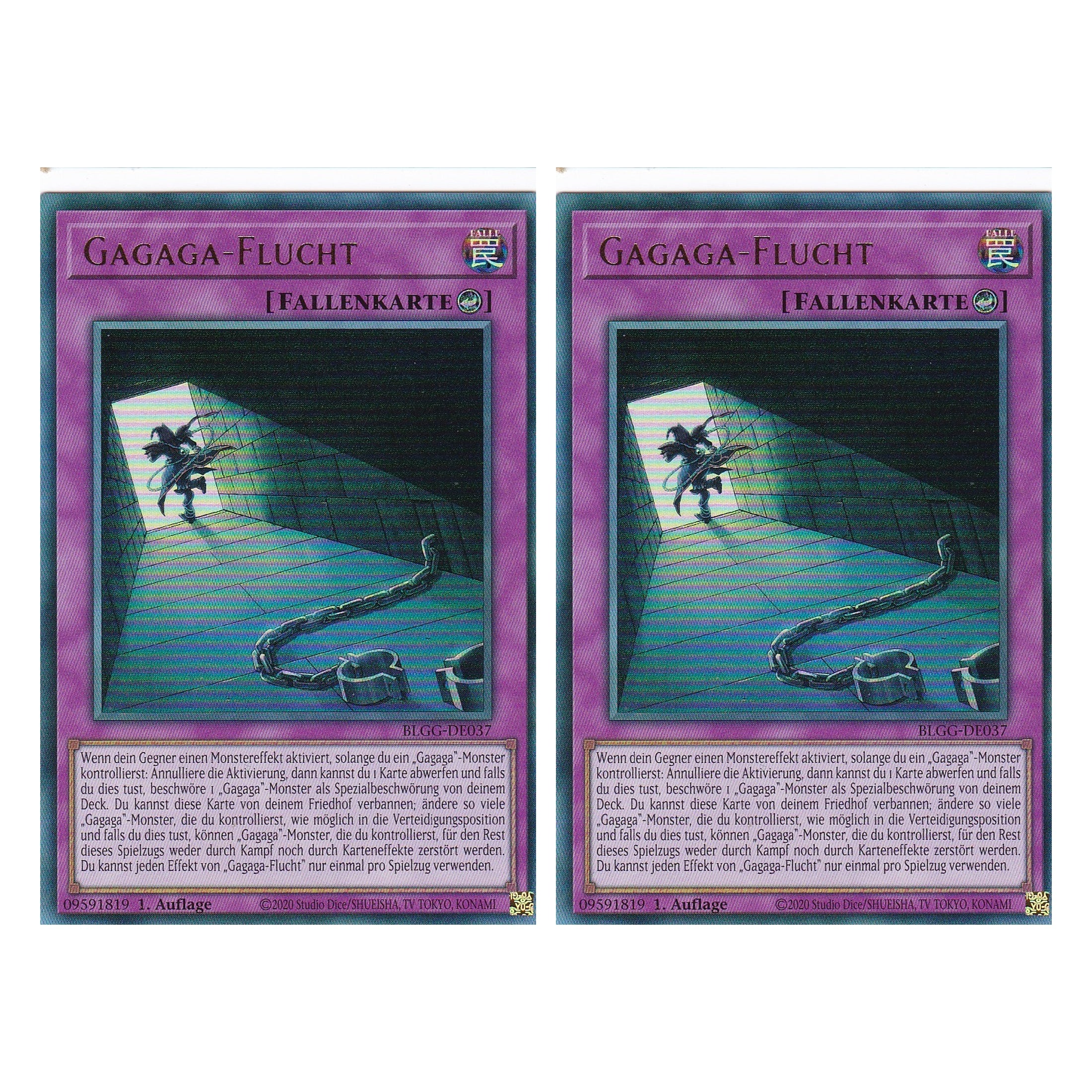 Gagaga-Flucht - BLGG-DE037 - Ultra Rare - Deutsch - 1. Auflage - Battles of Legend: Glorious Gallery - Yu-Gi-Oh! - Duo Set (2 Stück)