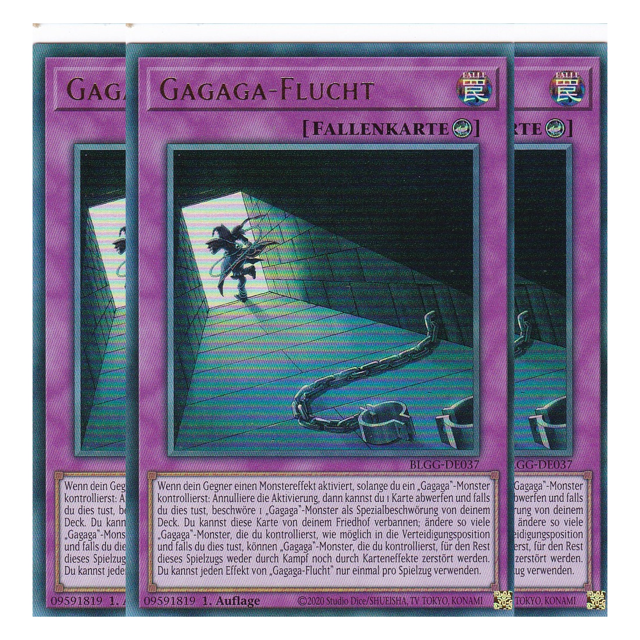 Gagaga-Flucht - BLGG-DE037 - Ultra Rare - Deutsch - 1. Auflage - Battles of Legend: Glorious Gallery - Yu-Gi-Oh! - Playset (3 Kopien)