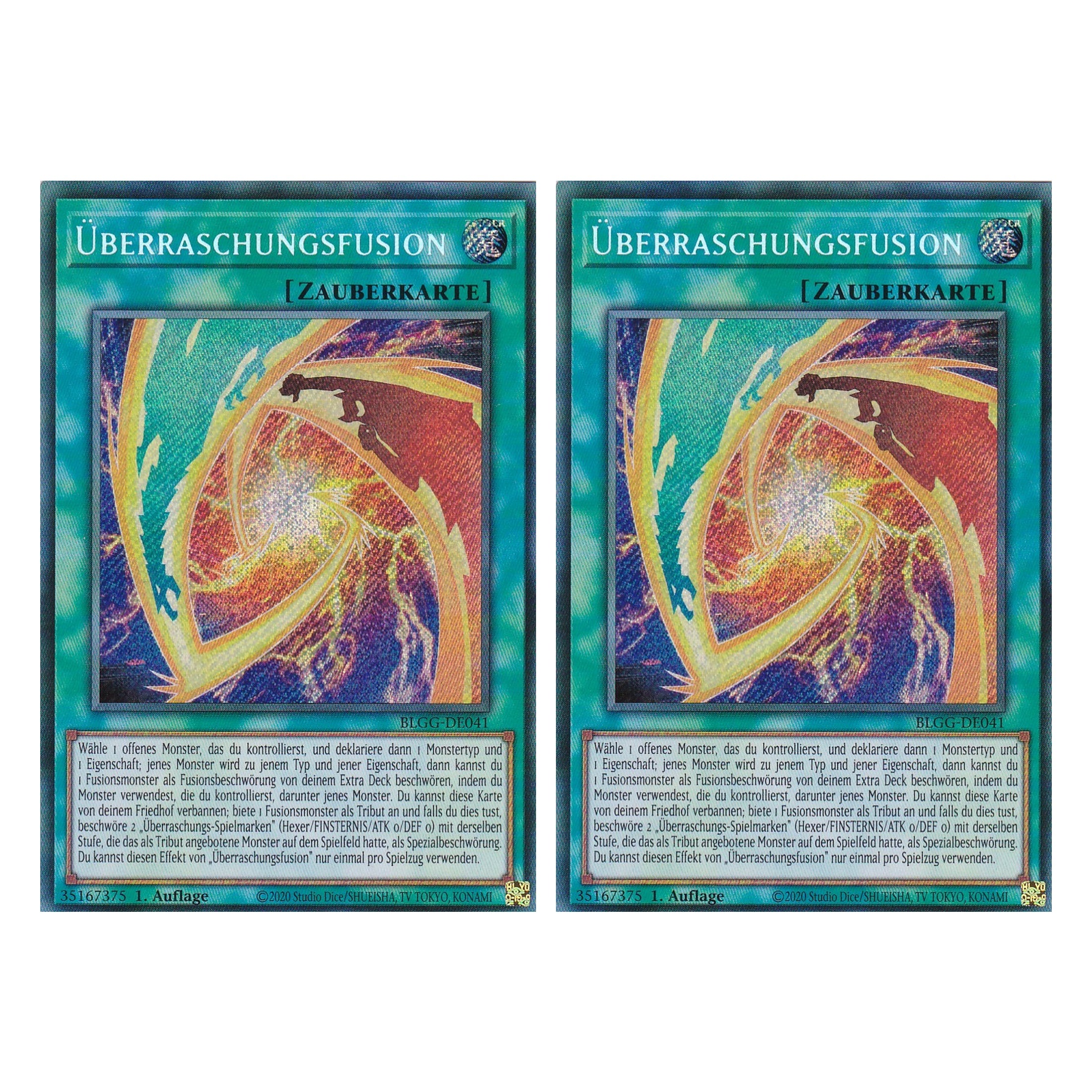 Überraschungsfusion - BLGG-DE041 - Secret Rare - Deutsch - 1. Auflage - Battles of Legend: Glorious Gallery - Yu-Gi-Oh! - Duo Set (2 Stück)