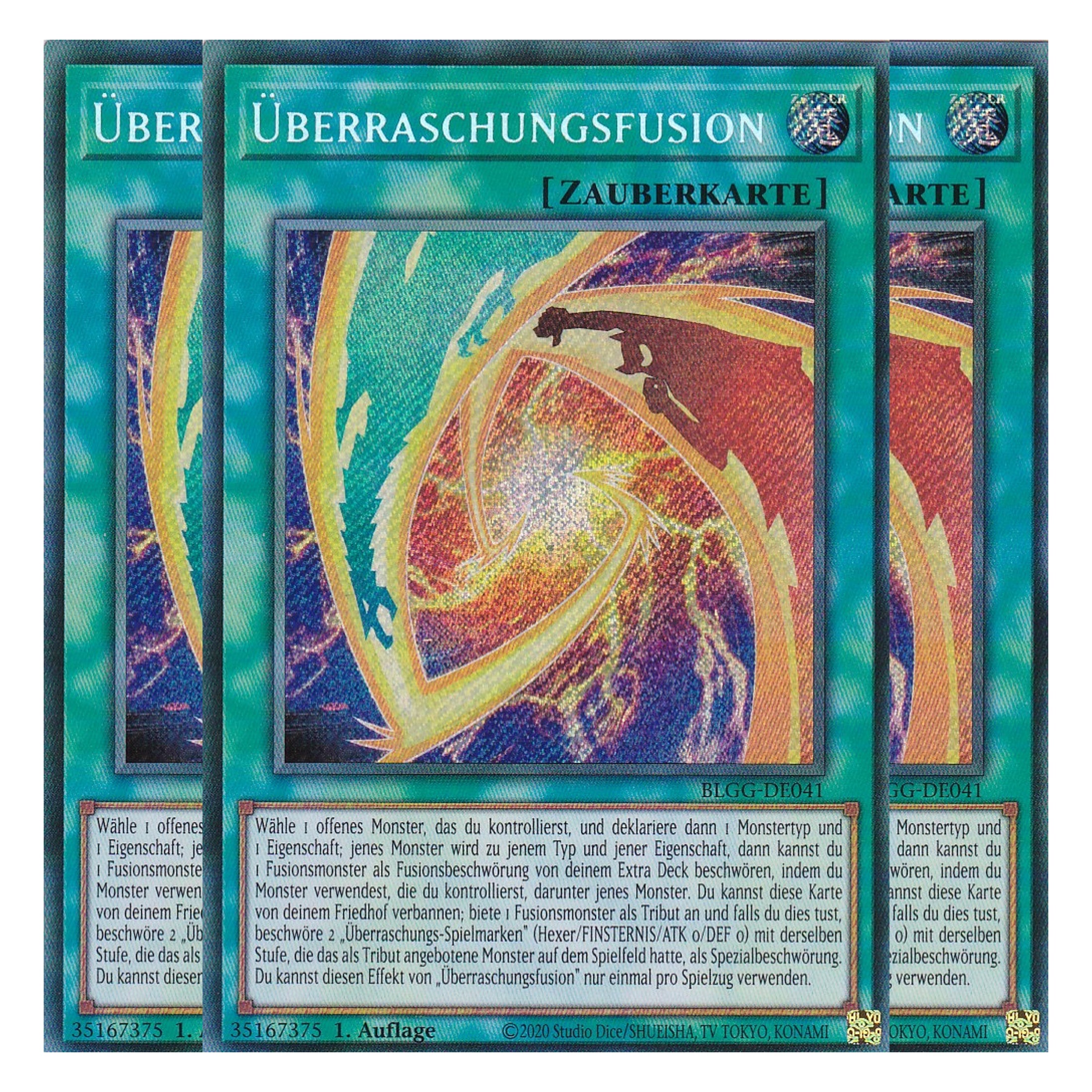 Überraschungsfusion - BLGG-DE041 - Secret Rare - Deutsch - 1. Auflage - Battles of Legend: Glorious Gallery - Yu-Gi-Oh! - Playset (3 Kopien)