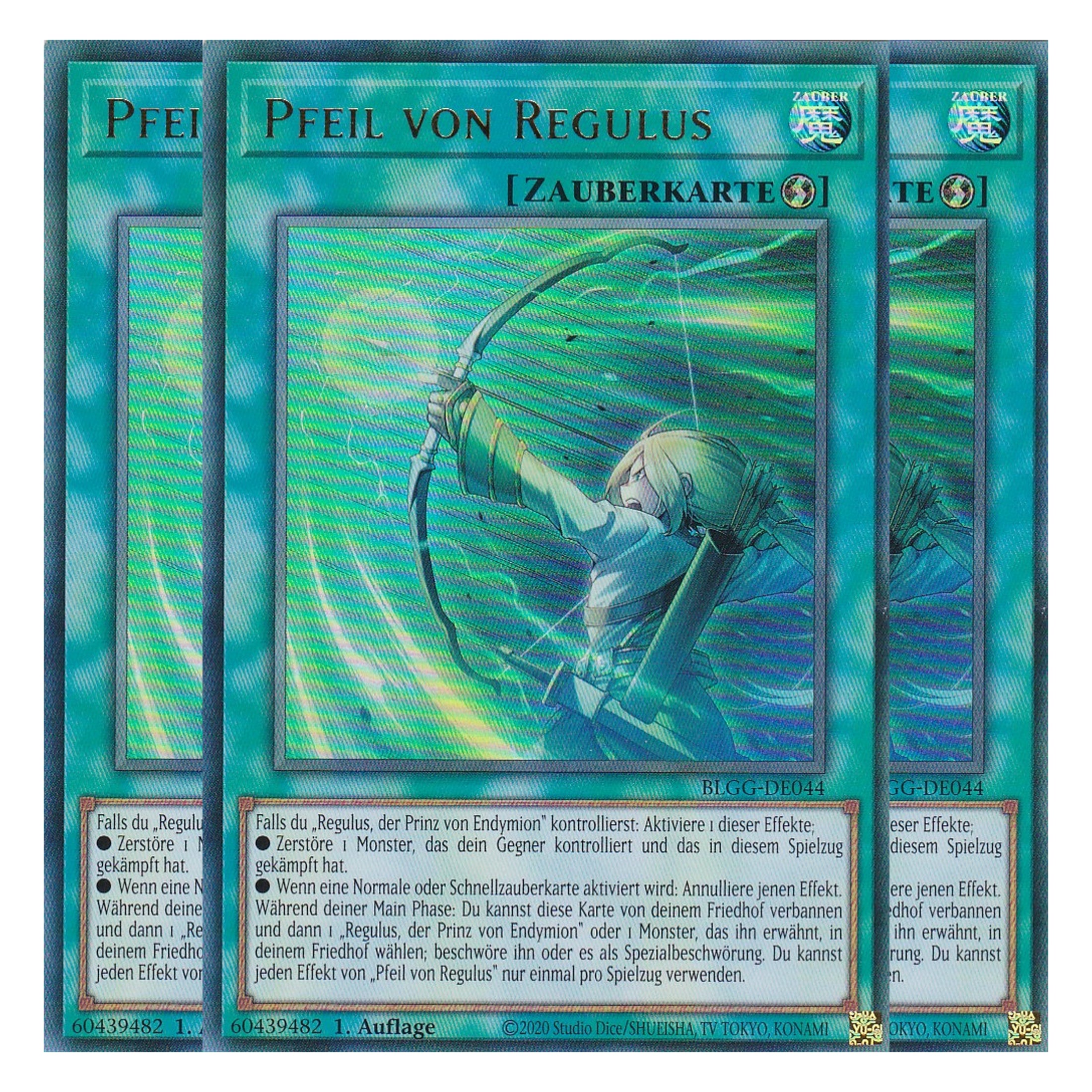 Pfeil von Regulus - BLGG-DE044 - Ultra Rare - Deutsch - 1. Auflage - Battles of Legend: Glorious Gallery - Yu-Gi-Oh! - Playset (3 Kopien)