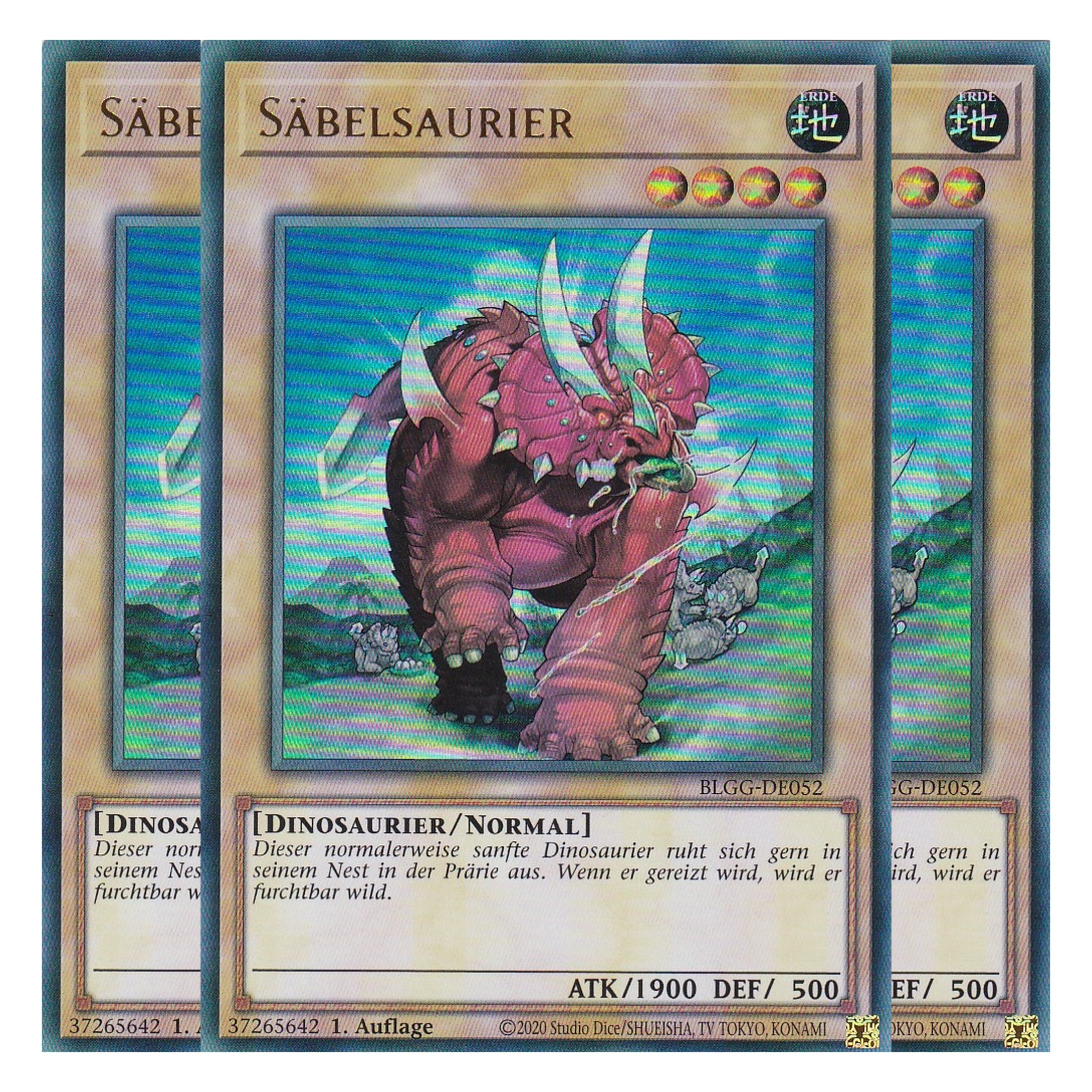 Säbelsaurier - BLGG-DE052 - Ultra Rare - Deutsch - 1. Auflage - Battles of Legend: Glorious Gallery - Yu-Gi-Oh! - Playset (3 Kopien)