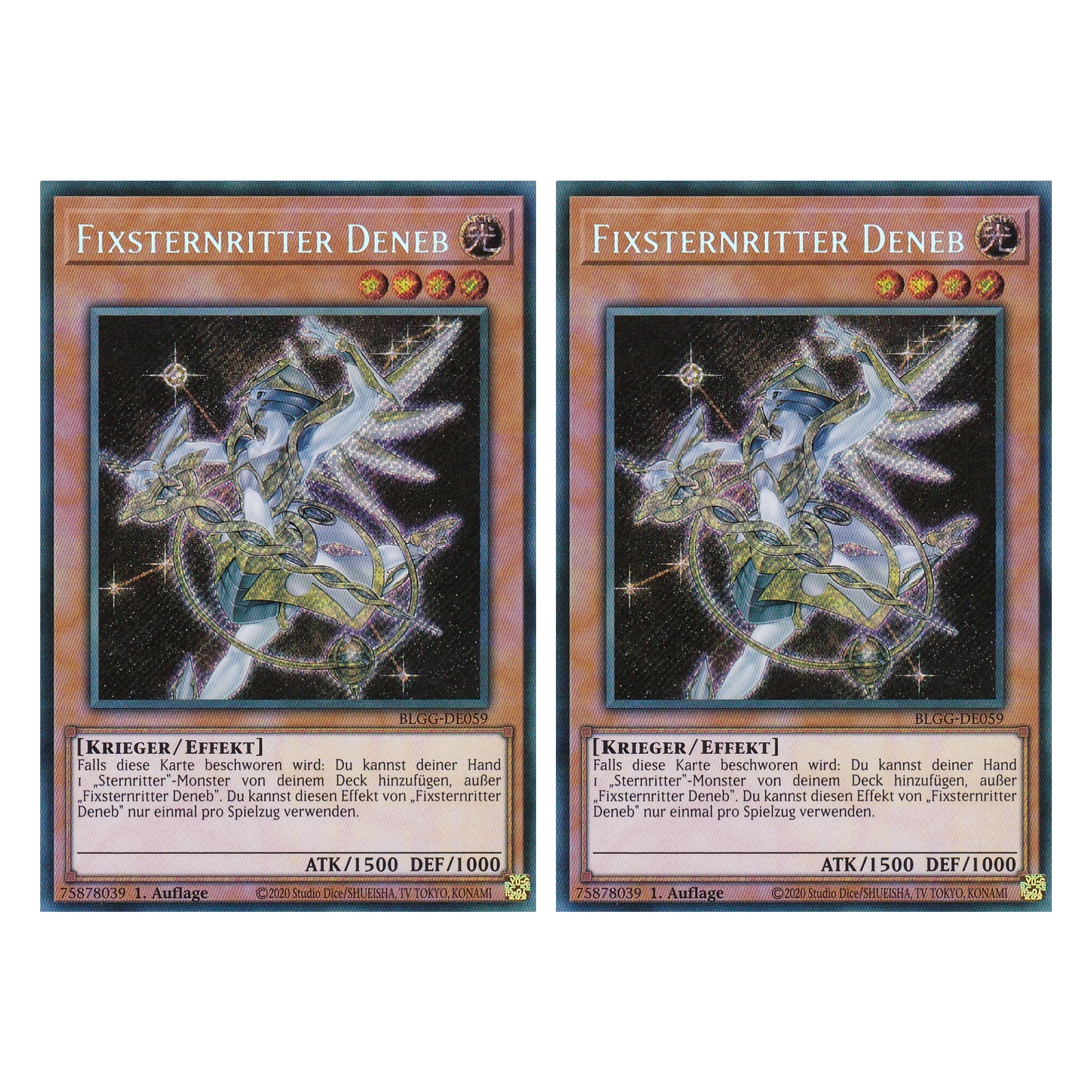 Fixsternritter Deneb - BLGG-DE059 - Secret Rare - Deutsch - 1. Auflage - Battles of Legend: Glorious Gallery - Yu-Gi-Oh! - Duo Set (2 Stück)