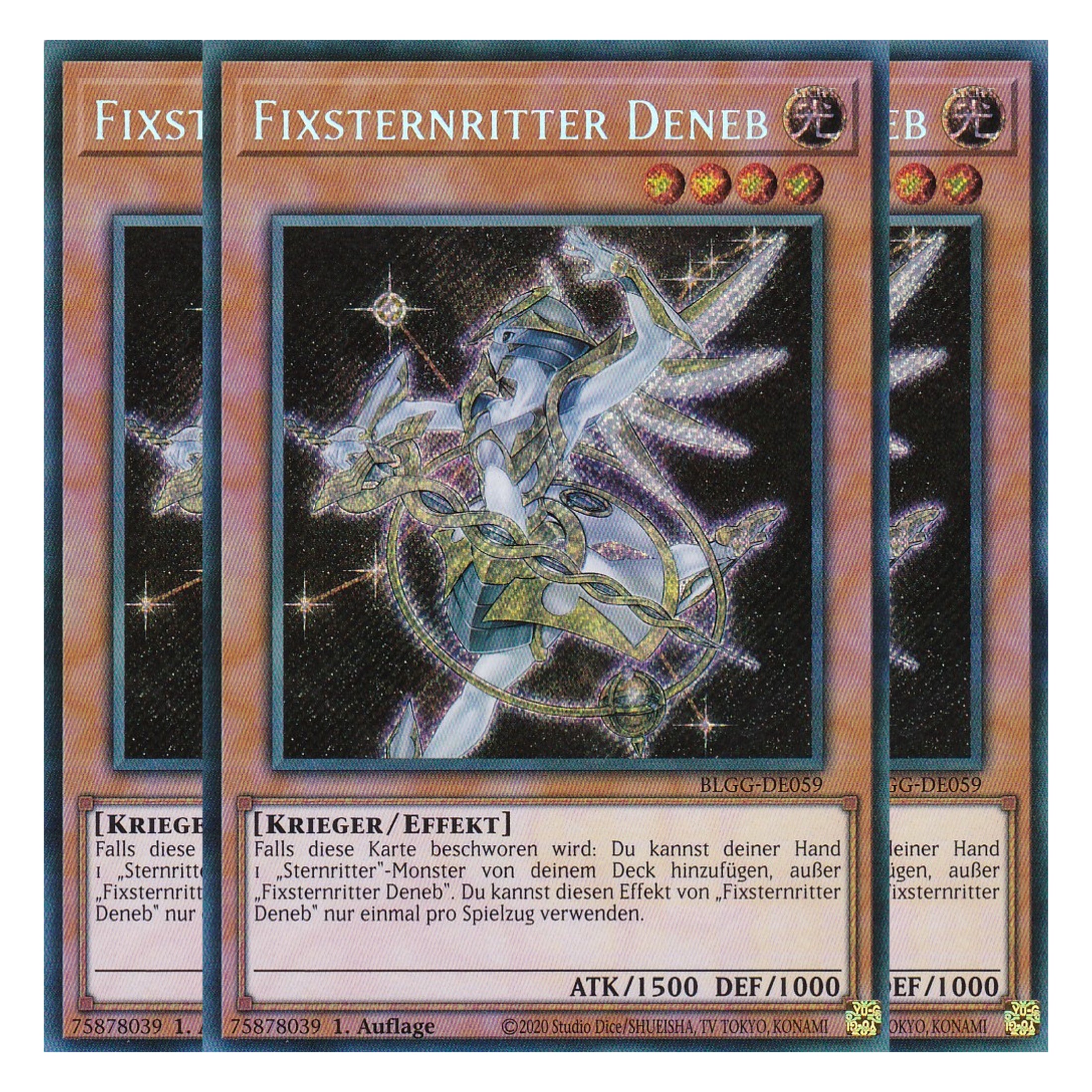 Fixsternritter Deneb - BLGG-DE059 - Secret Rare - Deutsch - 1. Auflage - Battles of Legend: Glorious Gallery - Yu-Gi-Oh! - Playset (3 Kopien)