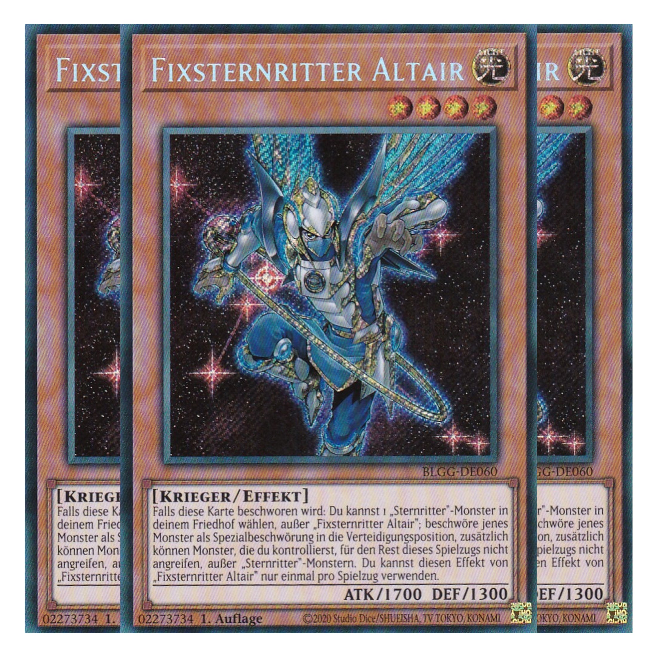 Fixsternritter Altair - BLGG-DE060 - Secret Rare - Deutsch - 1. Auflage - Battles of Legend: Glorious Gallery - Yu-Gi-Oh! - Playset (3 Kopien)