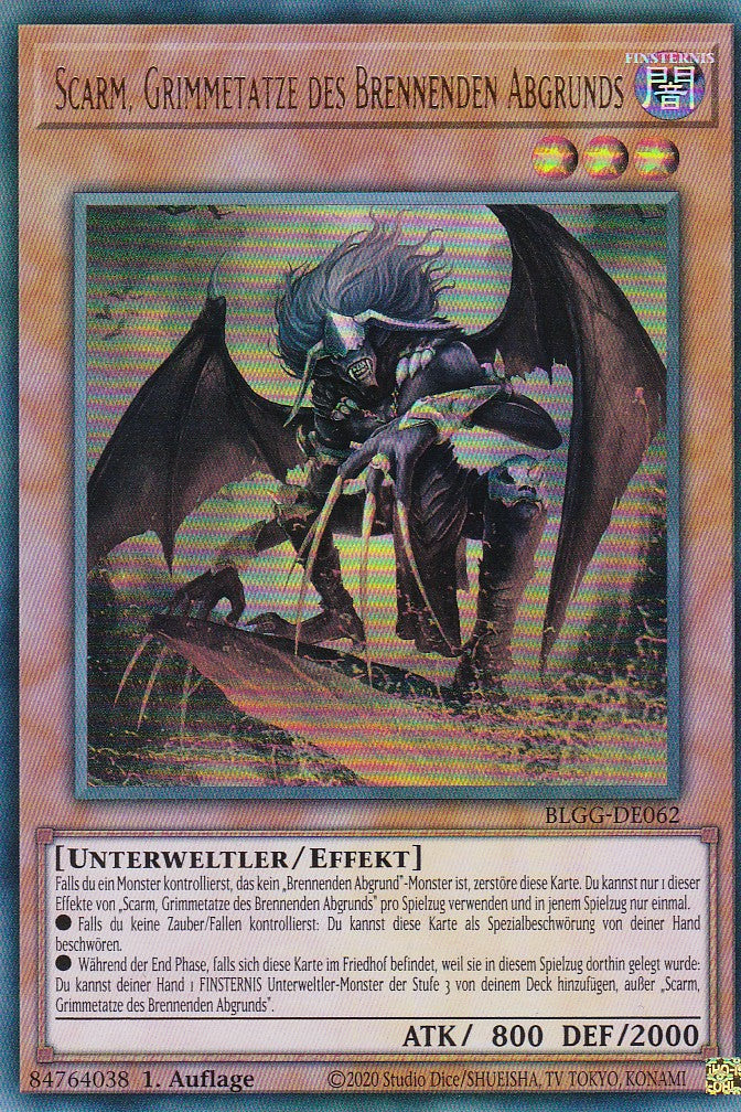 Scarm, Grimmetatze des Brennenden Abgrunds - BLGG-DE062 - Ultra Rare - Deutsch - 1. Auflage - Battles of Legend: Glorious Gallery - Yu-Gi-Oh!