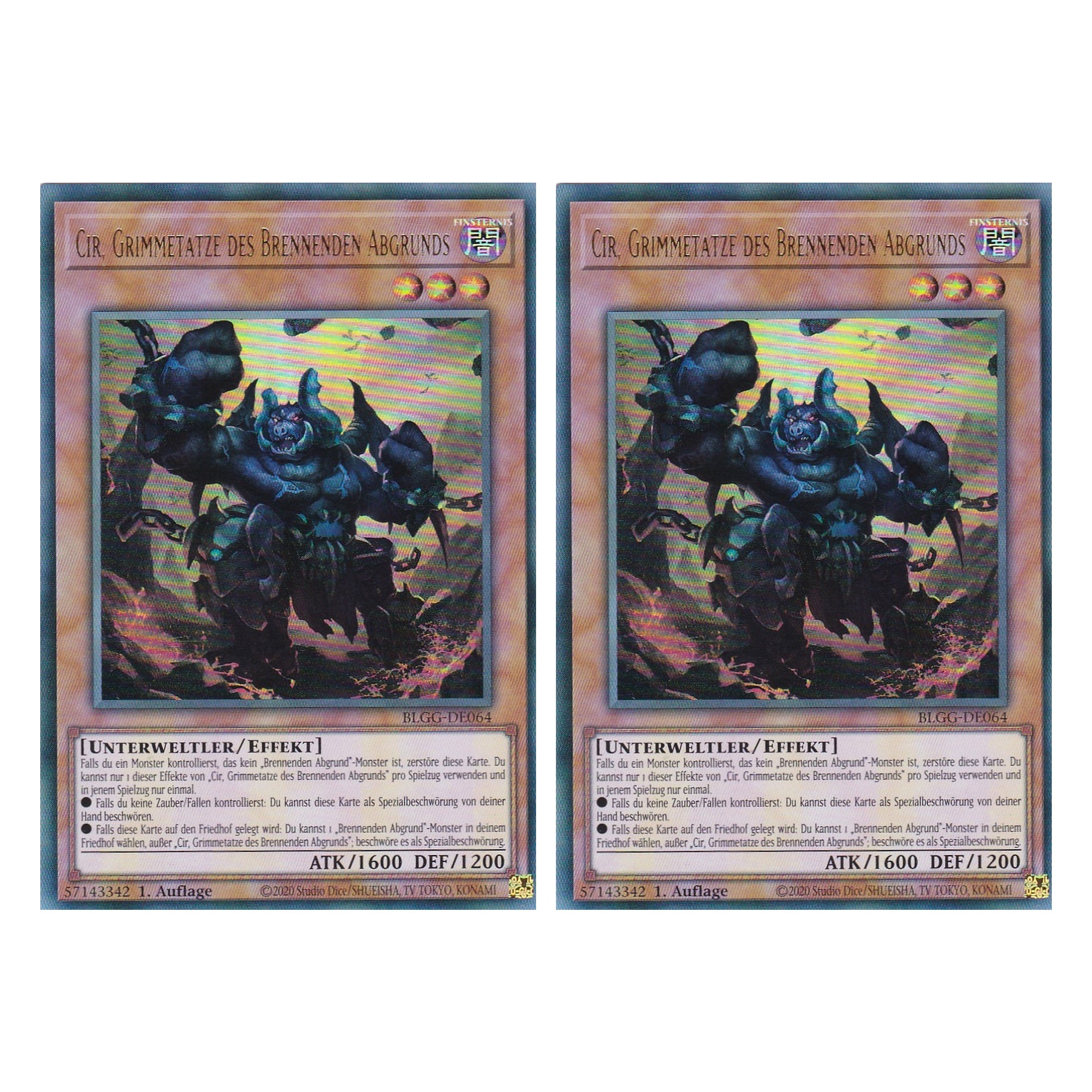 Cir, Grimmetatze des Brennenden Abgrunds - BLGG-DE064 - Ultra Rare - Deutsch - 1. Auflage - Battles of Legend: Glorious Gallery - Yu-Gi-Oh! - Duo Set (2 Stück)
