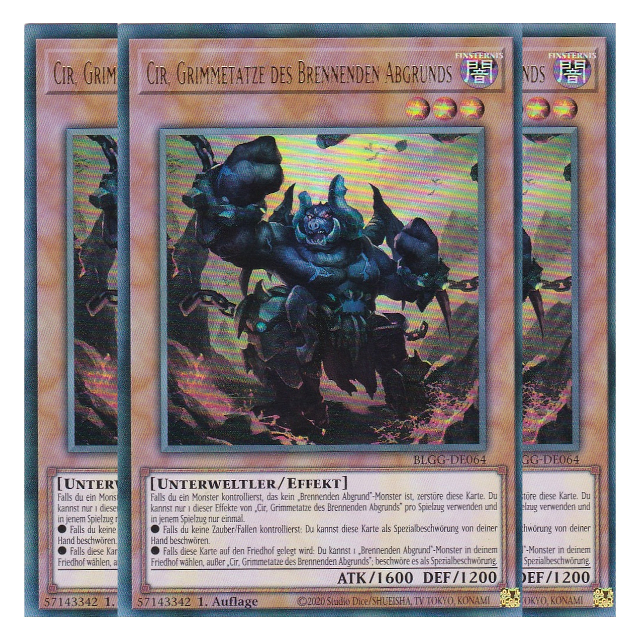 Cir, Grimmetatze des Brennenden Abgrunds - BLGG-DE064 - Ultra Rare - Deutsch - 1. Auflage - Battles of Legend: Glorious Gallery - Yu-Gi-Oh! - Playset (3 Kopien)