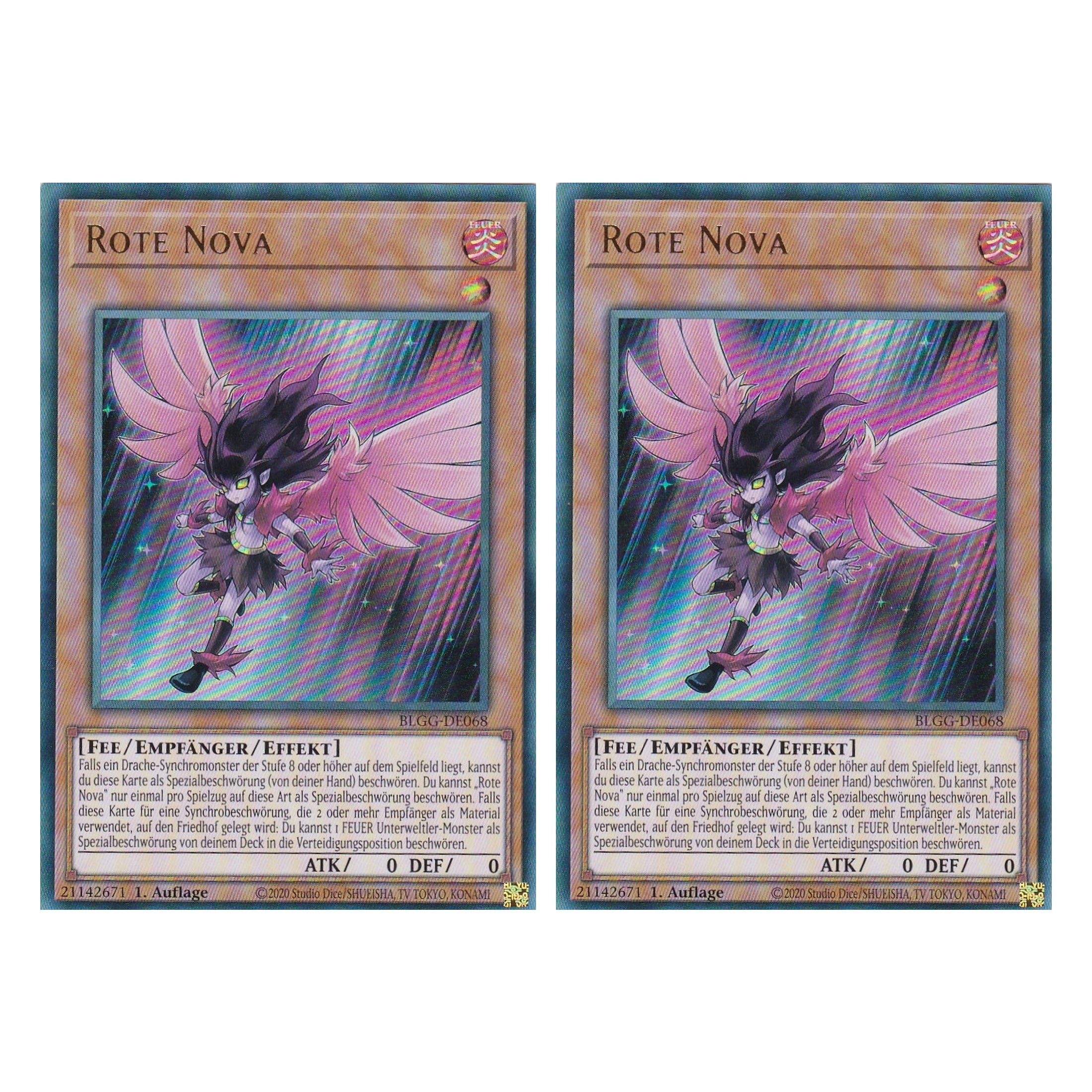 Rote Nova - BLGG-DE068 - Ultra Rare - Deutsch - 1. Auflage - Battles of Legend: Glorious Gallery - Yu-Gi-Oh! - Duo Set (2 Stück)