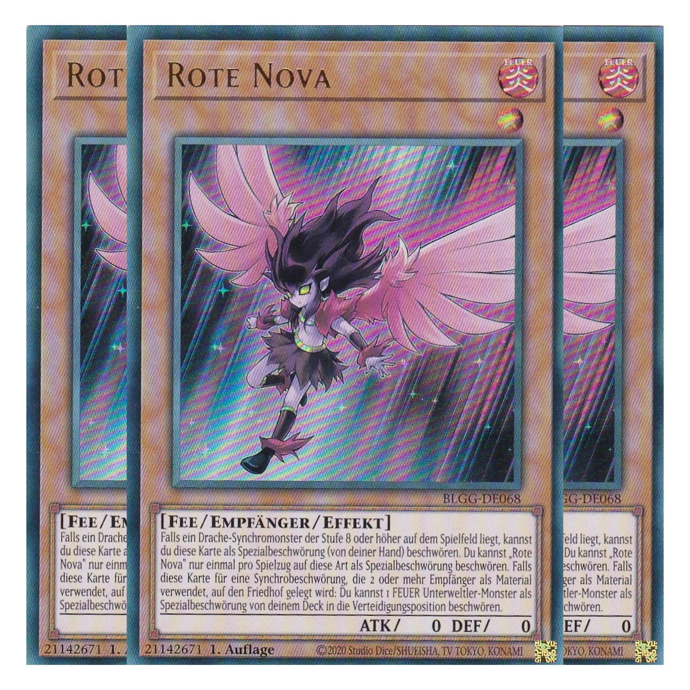 Rote Nova - BLGG-DE068 - Ultra Rare - Deutsch - 1. Auflage - Battles of Legend: Glorious Gallery - Yu-Gi-Oh! - Playset (3 Kopien)