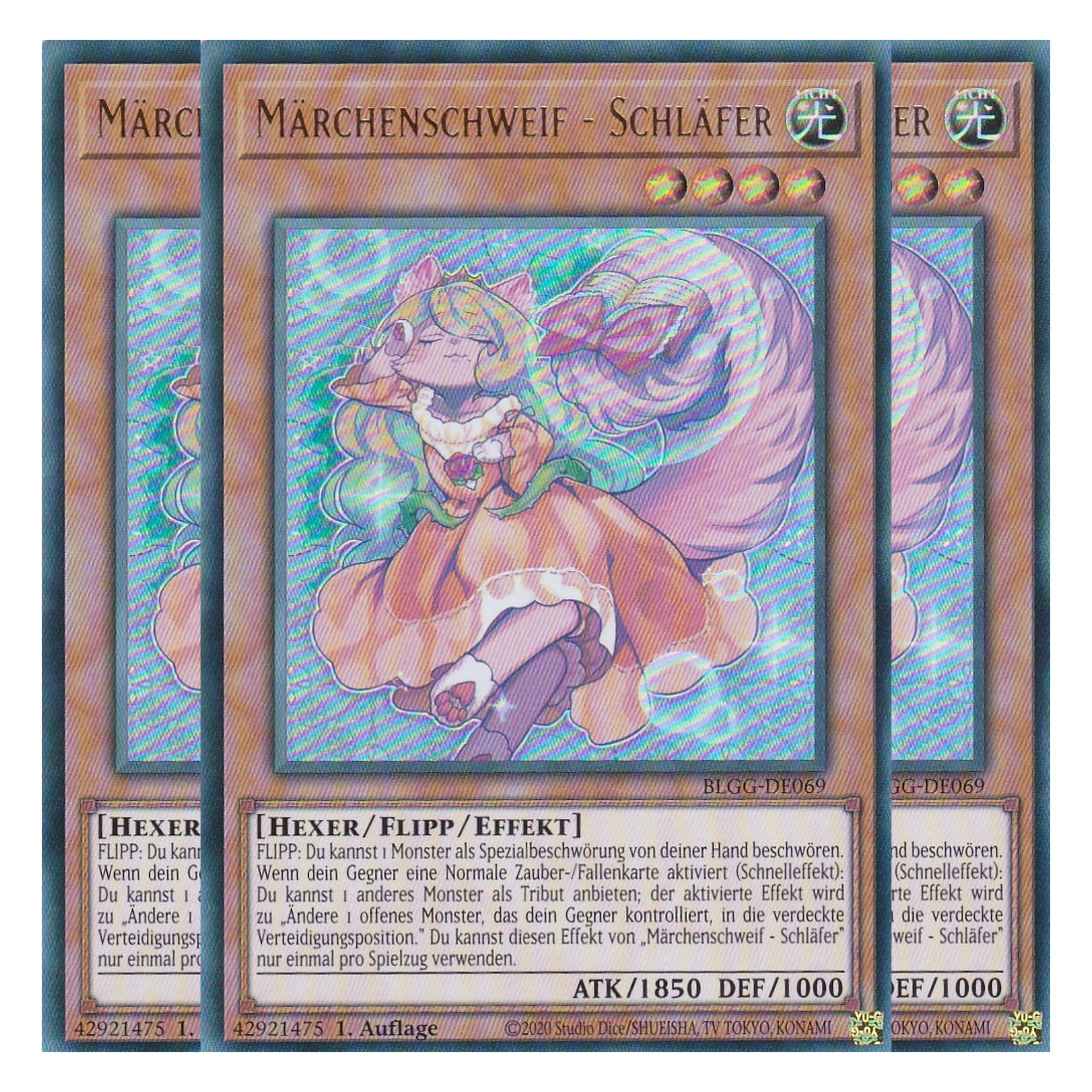 Märchenschweif - Schläfer - BLGG-DE069 - Ultra Rare - Deutsch - 1. Auflage - Battles of Legend: Glorious Gallery - Yu-Gi-Oh! - Playset (3 Kopien)