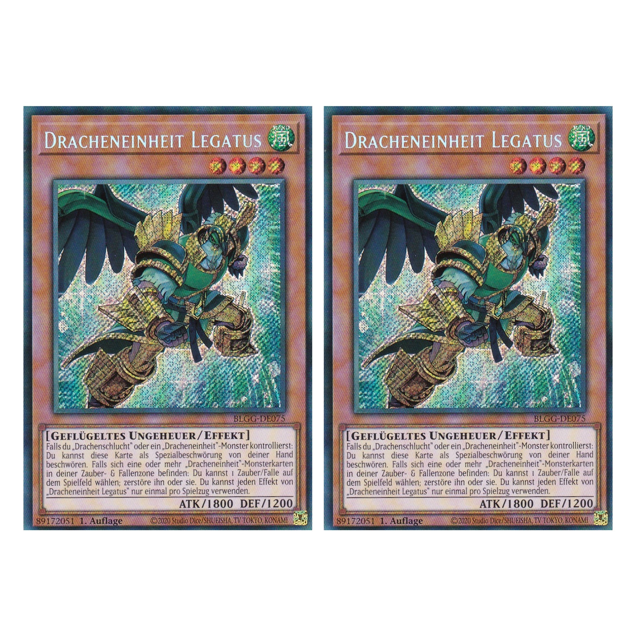 Dracheneinheit Legatus - BLGG-DE075 - Secret Rare - Deutsch - 1. Auflage - Battles of Legend: Glorious Gallery - Yu-Gi-Oh! - Duo Set (2 Stück)