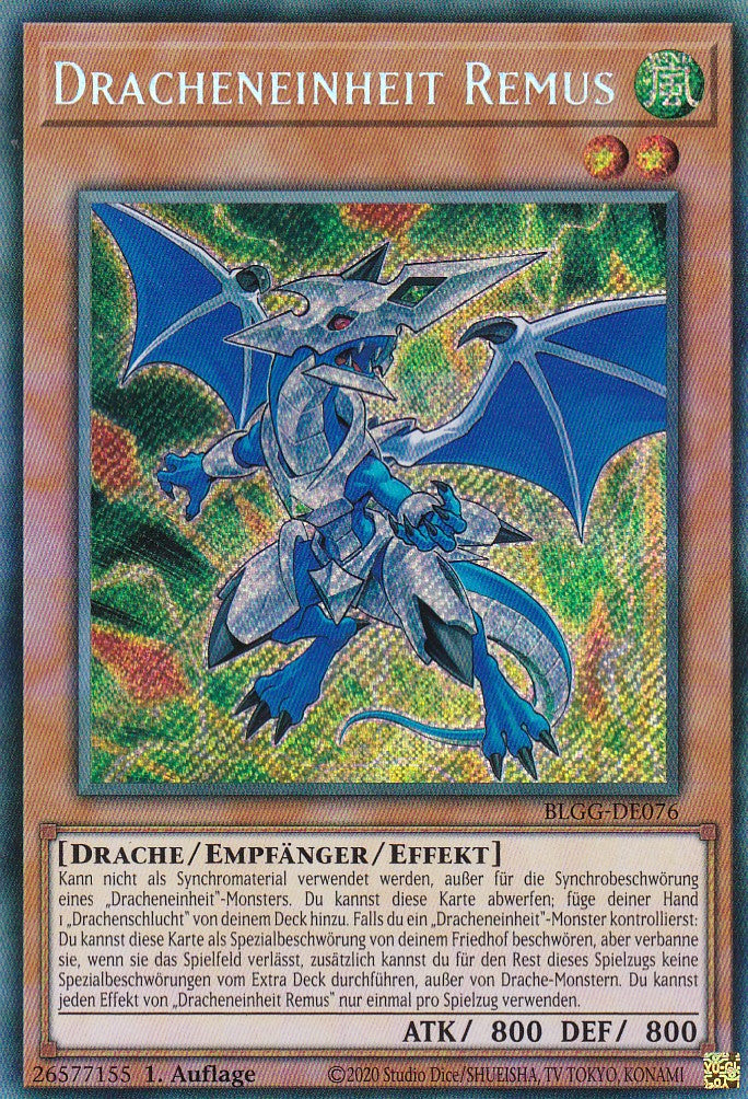 Dracheneinheit Remus - BLGG-DE076 - Secret Rare - Deutsch - 1. Auflage - Battles of Legend: Glorious Gallery - Yu-Gi-Oh!