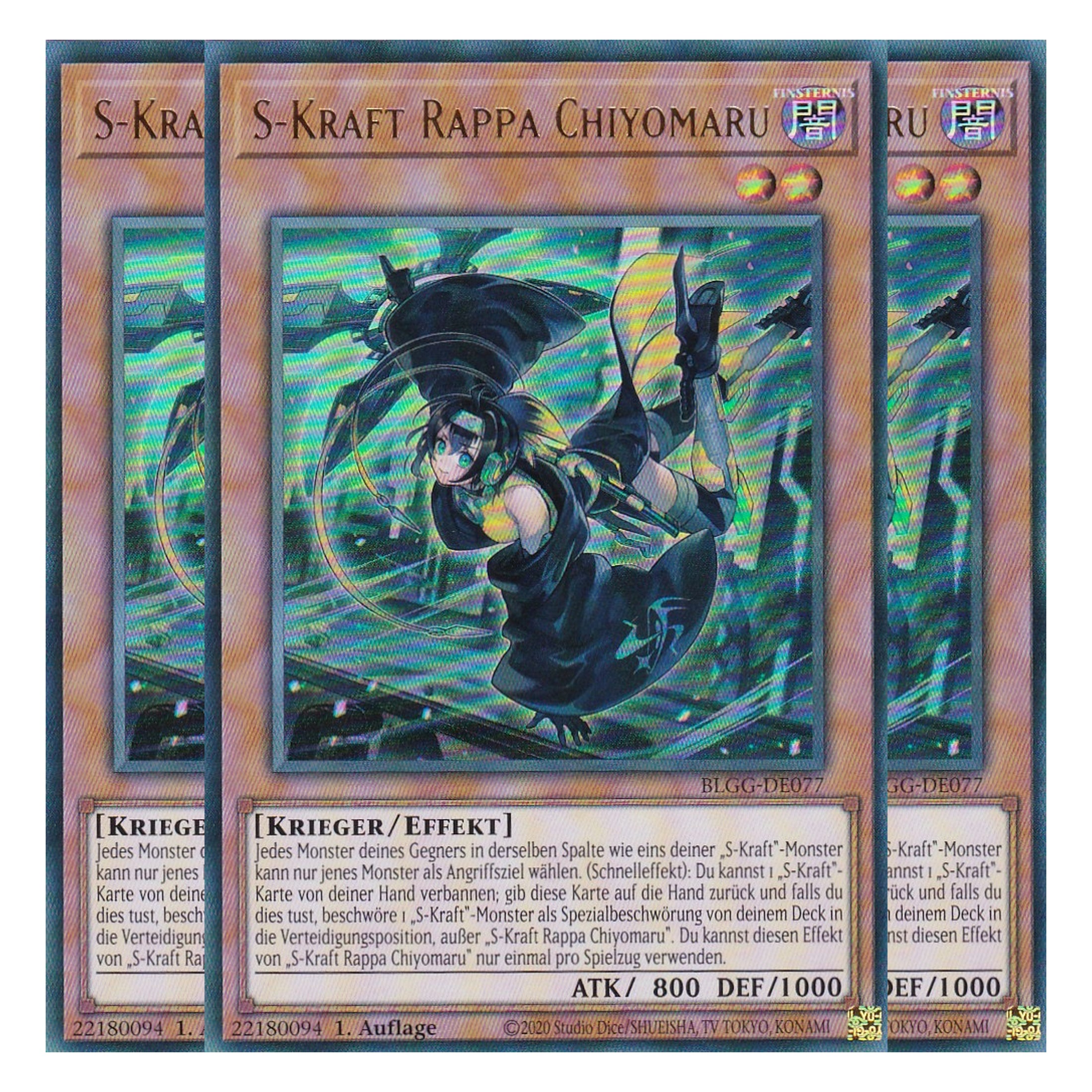 S-Kraft Rappa Chiyomaru - BLGG-DE077 - Ultra Rare - Deutsch - 1. Auflage - Battles of Legend: Glorious Gallery - Yu-Gi-Oh! - Playset (3 Kopien)