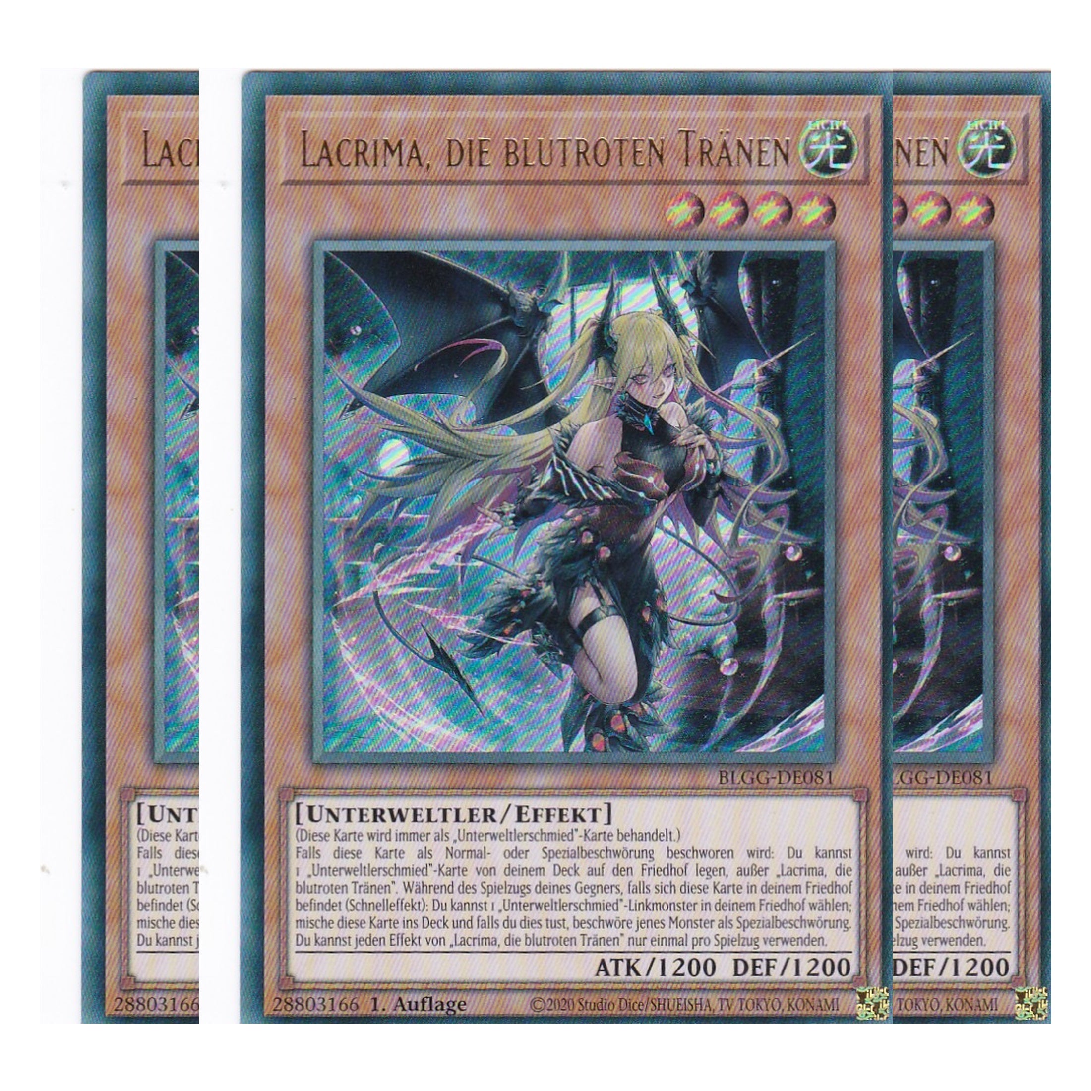 Lacrima, die blutroten Tränen - BLGG-DE081 - Ultra Rare - Deutsch - 1. Auflage - Battles of Legend: Glorious Gallery - Yu-Gi-Oh! - Playset (3 Kopien)