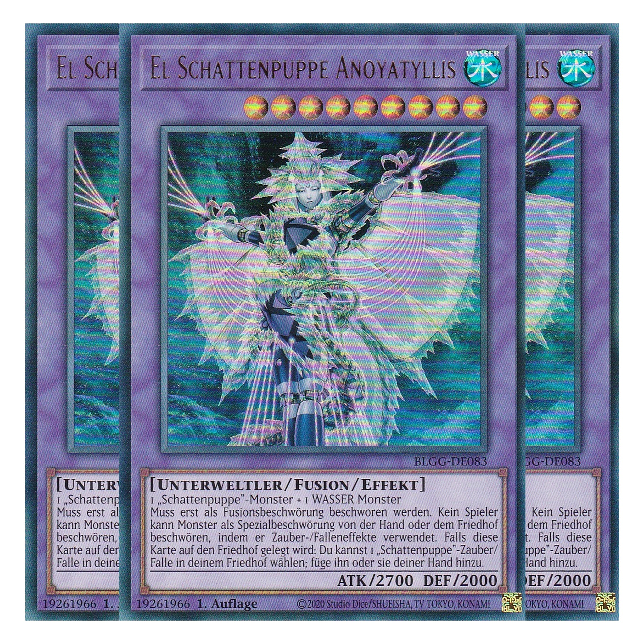 El Schattenpuppe Anoyatyllis - BLGG-DE083 - Ultra Rare - Deutsch - 1. Auflage - Battles of Legend: Glorious Gallery - Yu-Gi-Oh! - Playset (3 Kopien)