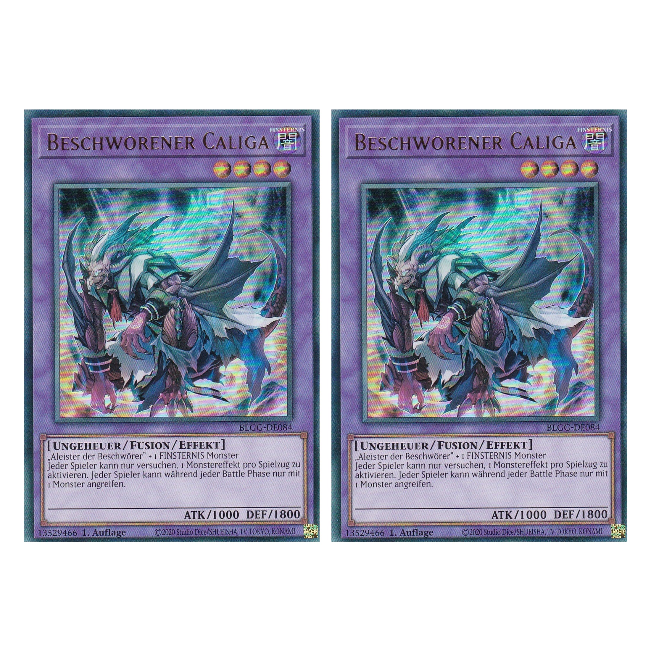 Beschworener Caliga - BLGG-DE084 - Ultra Rare - Deutsch - 1. Auflage - Battles of Legend: Glorious Gallery - Yu-Gi-Oh! - Duo Set (2 Stück)