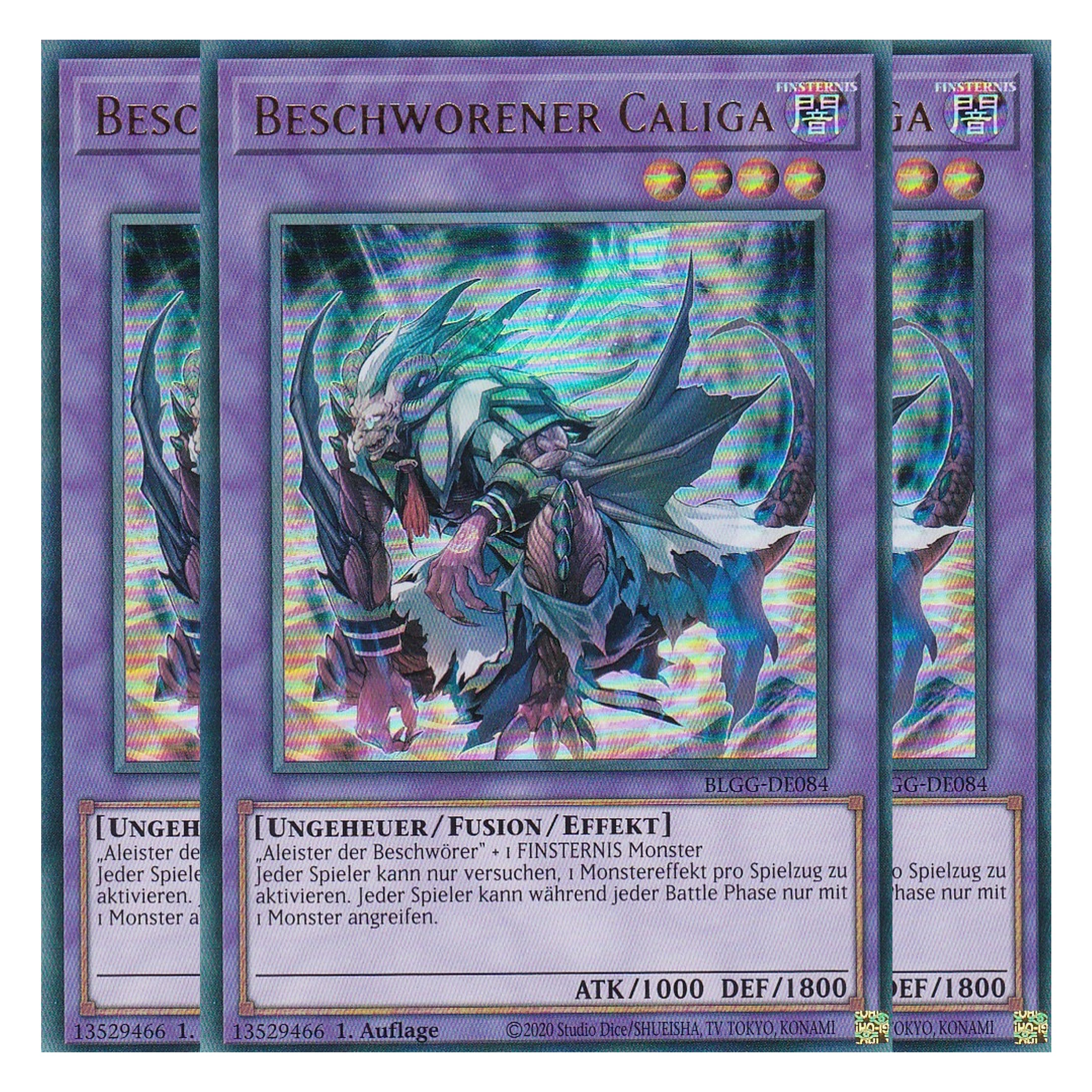 Beschworener Caliga - BLGG-DE084 - Ultra Rare - Deutsch - 1. Auflage - Battles of Legend: Glorious Gallery - Yu-Gi-Oh! - Playset (3 Kopien)