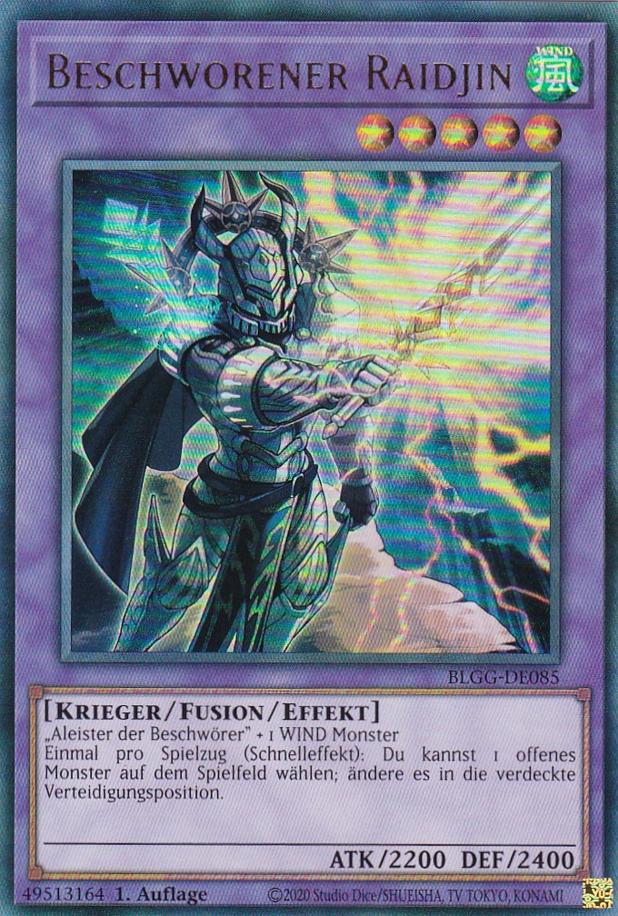 Beschworener Raidjin - BLGG-DE085 - Ultra Rare - Deutsch - 1. Auflage - Battles of Legend: Glorious Gallery - Yu-Gi-Oh!