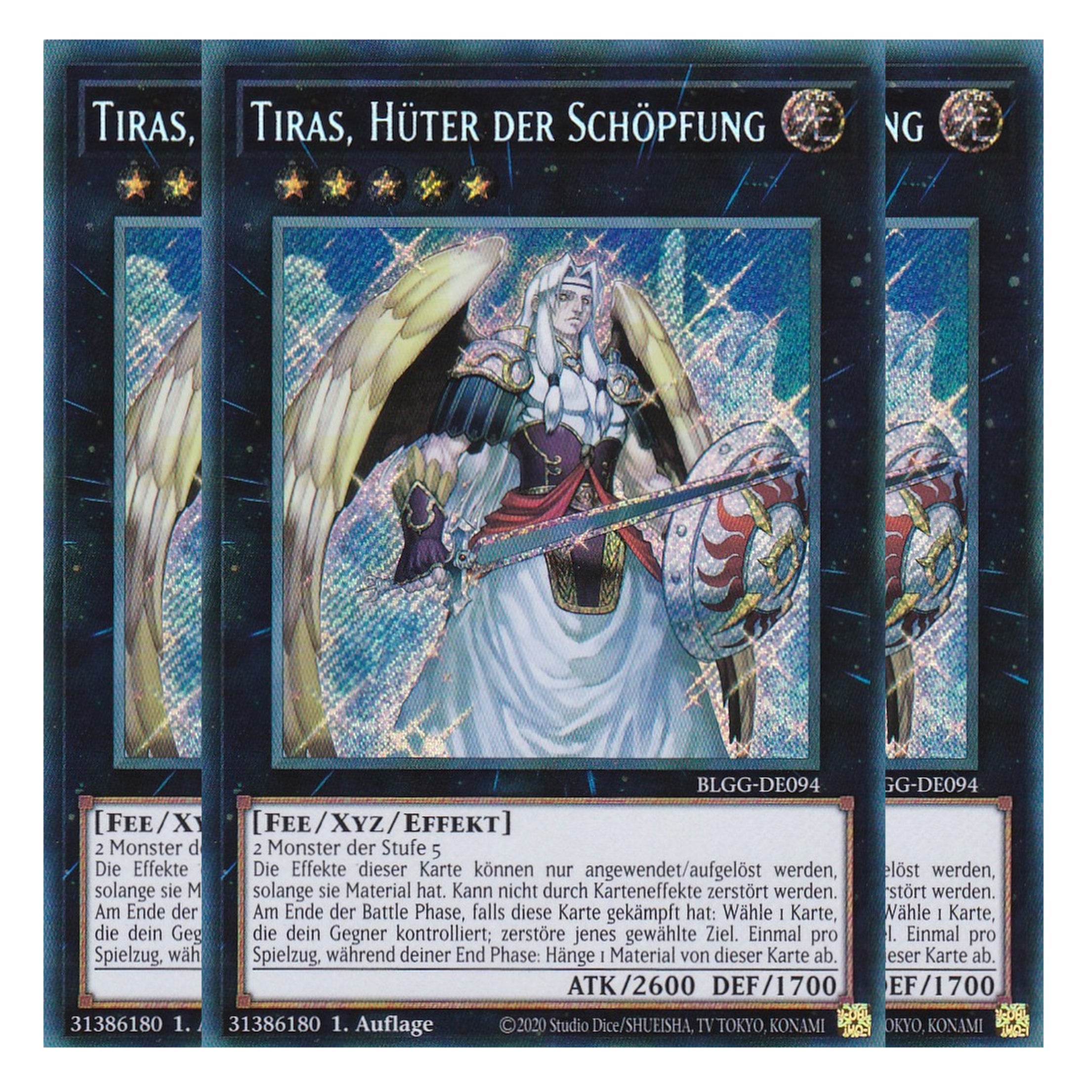 Tiras, Hüter der Schöpfung - BLGG-DE094 - Secret Rare - Deutsch - 1. Auflage - Battles of Legend: Glorious Gallery - Yu-Gi-Oh! - Playset (3 Kopien)