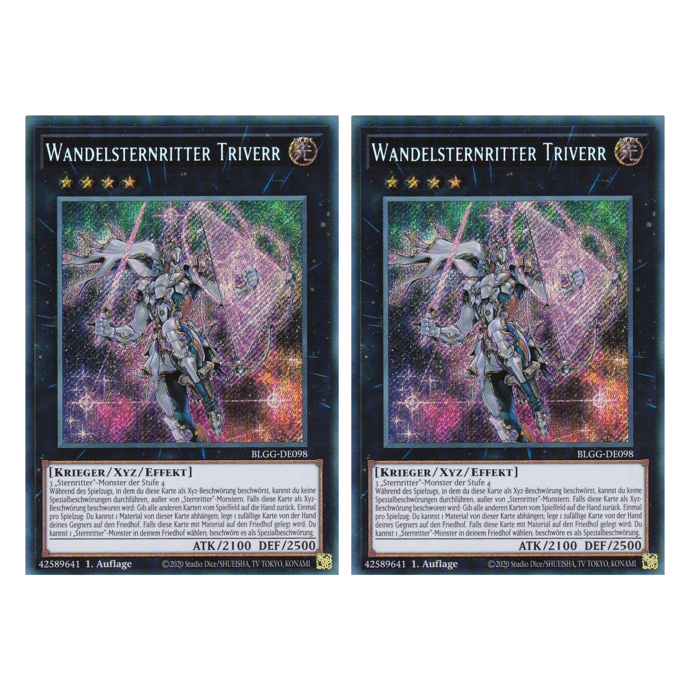 Wandelsternritter Triverr - BLGG-DE098 - Secret Rare - Deutsch - 1. Auflage - Battles of Legend: Glorious Gallery - Yu-Gi-Oh! - Duo Set (2 Stück)