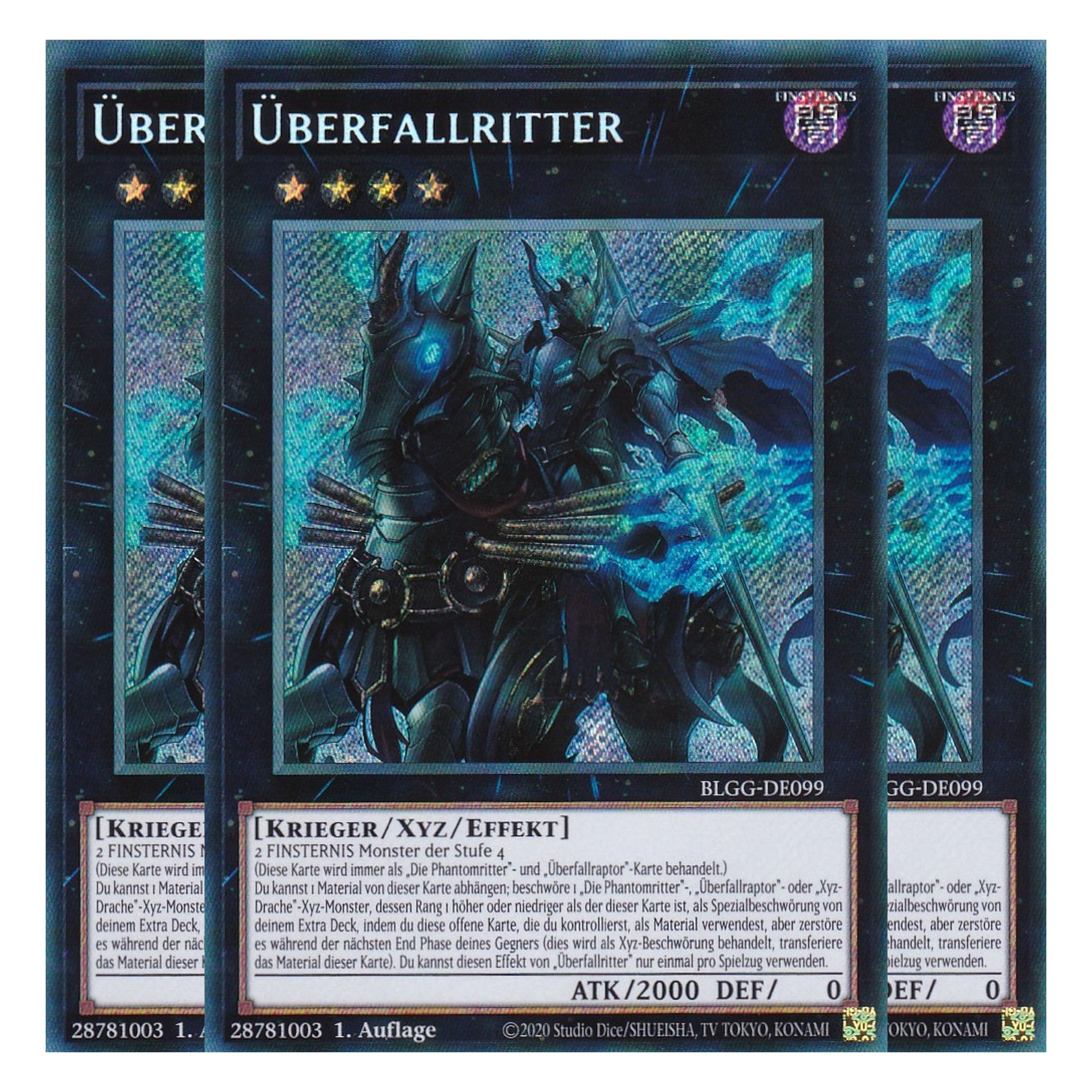 Überfallritter - BLGG-DE099 - Secret Rare - Deutsch - 1. Auflage - Battles of Legend: Glorious Gallery - Yu-Gi-Oh! - Playset (3 Kopien)