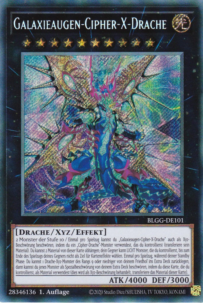 Galaxieaugen-Cipher-X-Drache - BLGG-DE101 - Secret Rare - Deutsch - 1. Auflage - Battles of Legend: Glorious Gallery - Yu-Gi-Oh!
