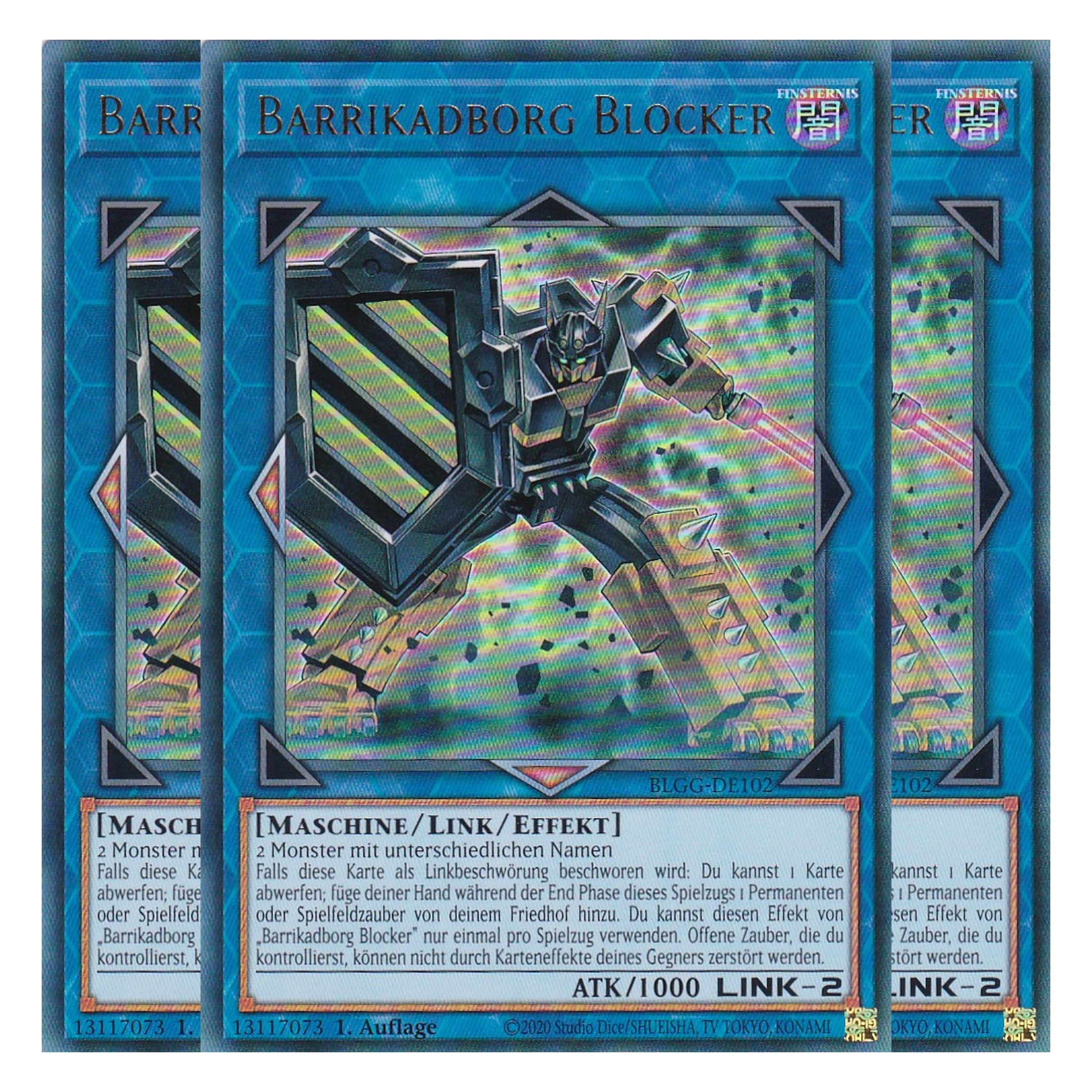 Barrikadborg Blocker - BLGG-DE102 - Ultra Rare - Deutsch - 1. Auflage - Battles of Legend: Glorious Gallery - Yu-Gi-Oh! - Playset (3 Kopien)