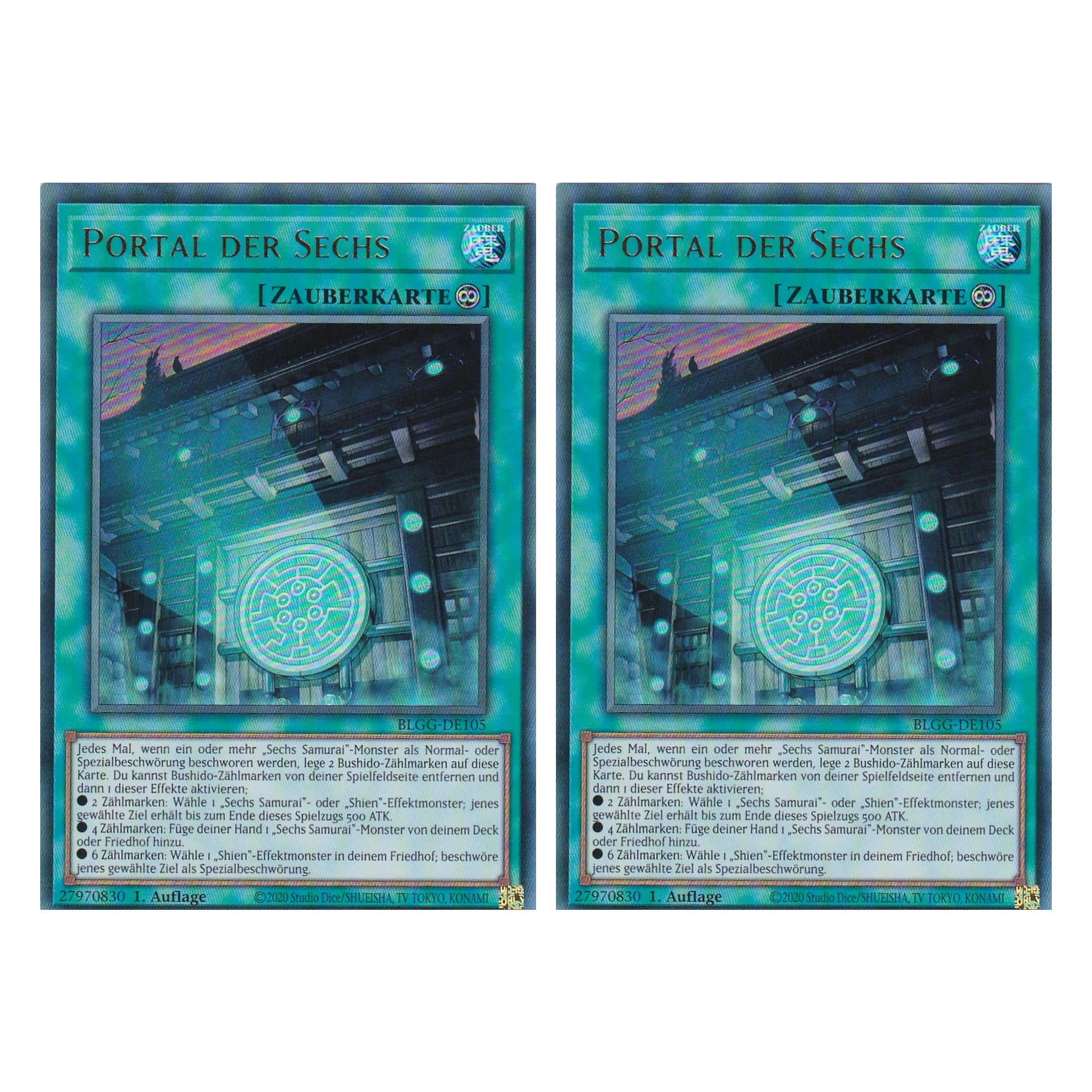 Portal der Sechs - BLGG-DE105 - Ultra Rare - Deutsch - 1. Auflage - Battles of Legend: Glorious Gallery - Yu-Gi-Oh! - Duo Set (2 Stück)