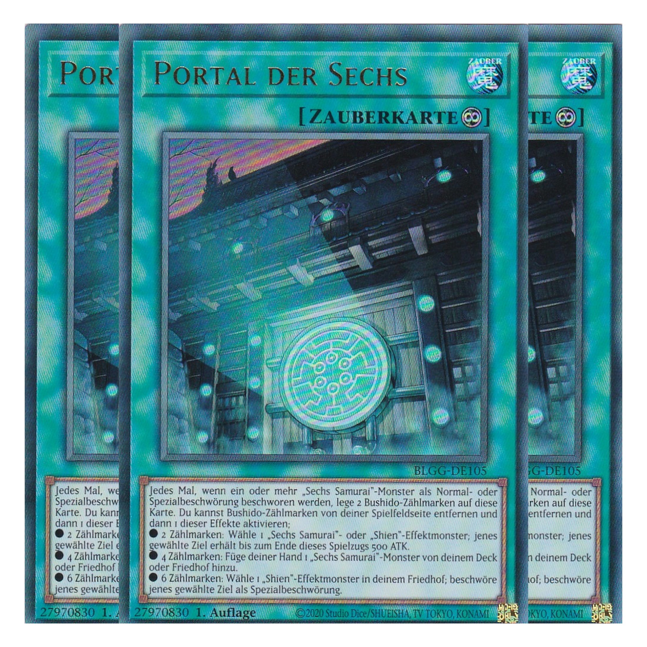 Portal der Sechs - BLGG-DE105 - Ultra Rare - Deutsch - 1. Auflage - Battles of Legend: Glorious Gallery - Yu-Gi-Oh! - Playset (3 Kopien)