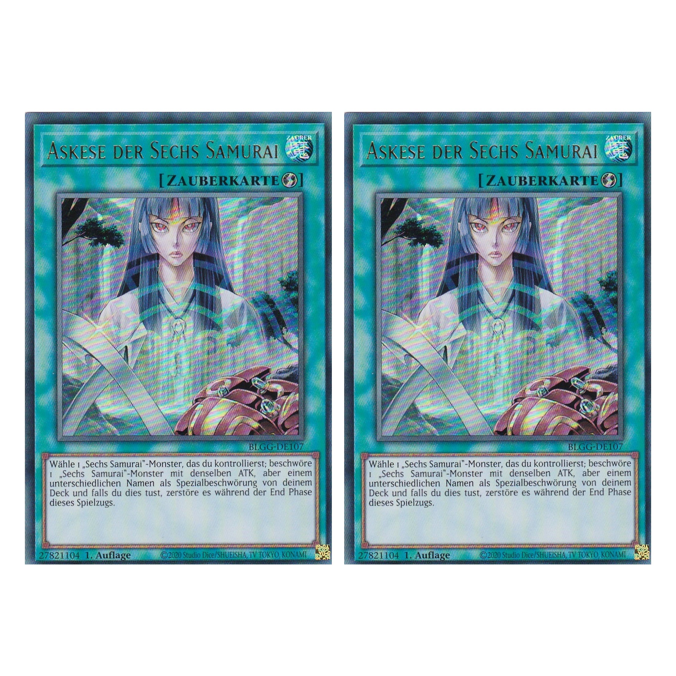 Askese der Sechs Samurai - BLGG-DE107 - Ultra Rare - Deutsch - 1. Auflage - Battles of Legend: Glorious Gallery - Yu-Gi-Oh! - Duo Set (2 Stück)