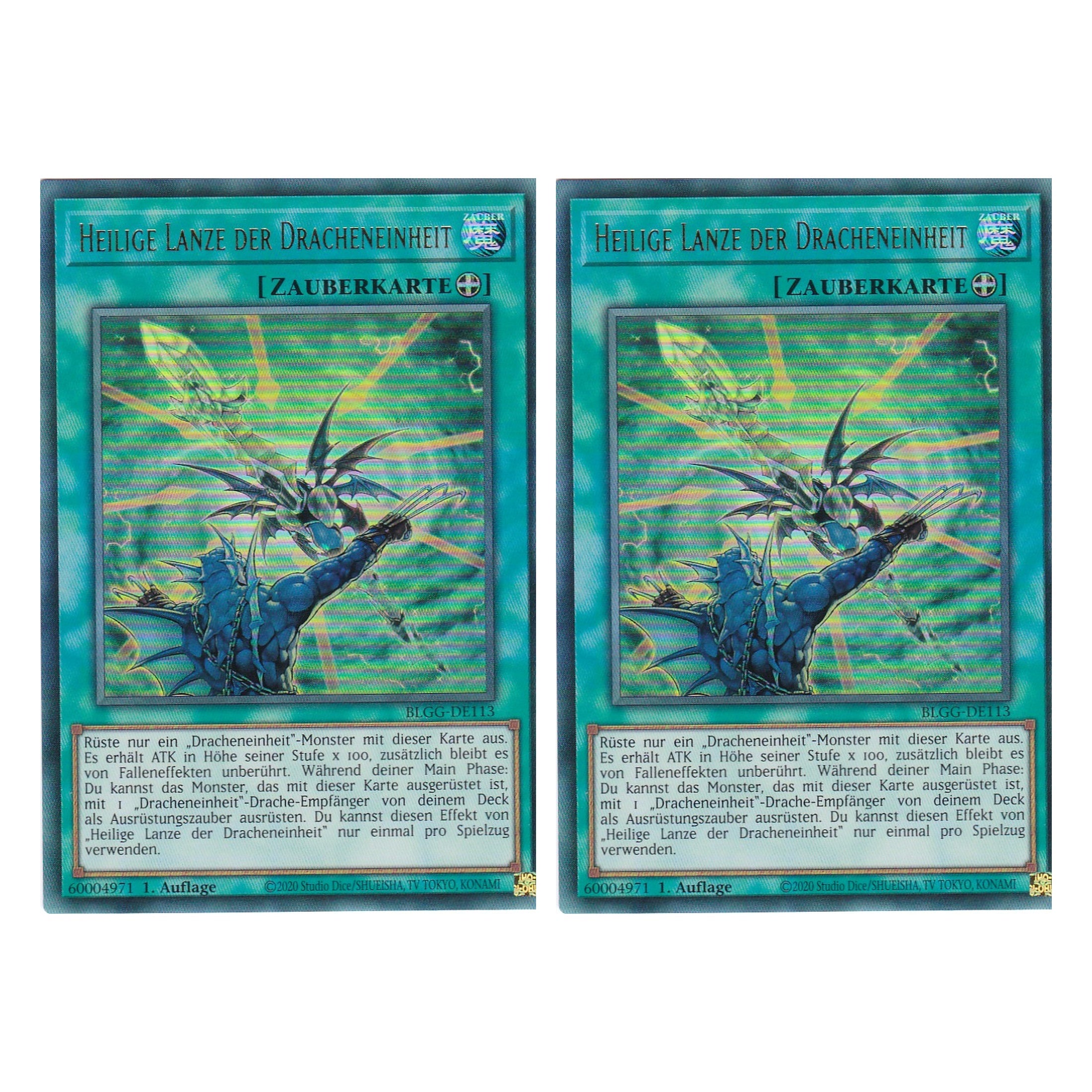 Heilige Lanze der Dracheneinheit - BLGG-DE113 - Ultra Rare - Deutsch - 1. Auflage - Battles of Legend: Glorious Gallery - Yu-Gi-Oh! - Duo Set (2 Stück)