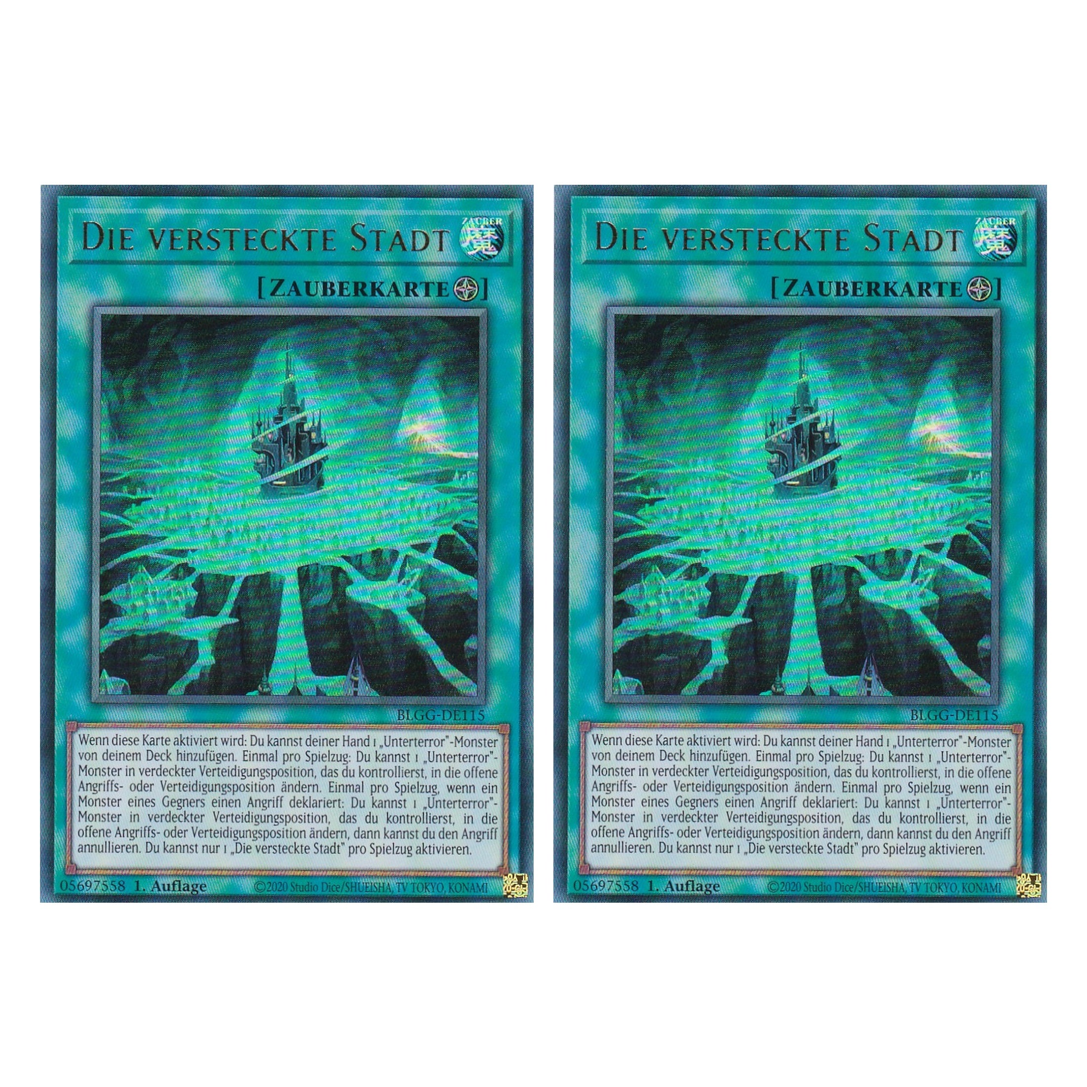 Die versteckte Stadt - BLGG-DE115 - Ultra Rare - Deutsch - 1. Auflage - Battles of Legend: Glorious Gallery - Yu-Gi-Oh! - Duo Set (2 Stück)