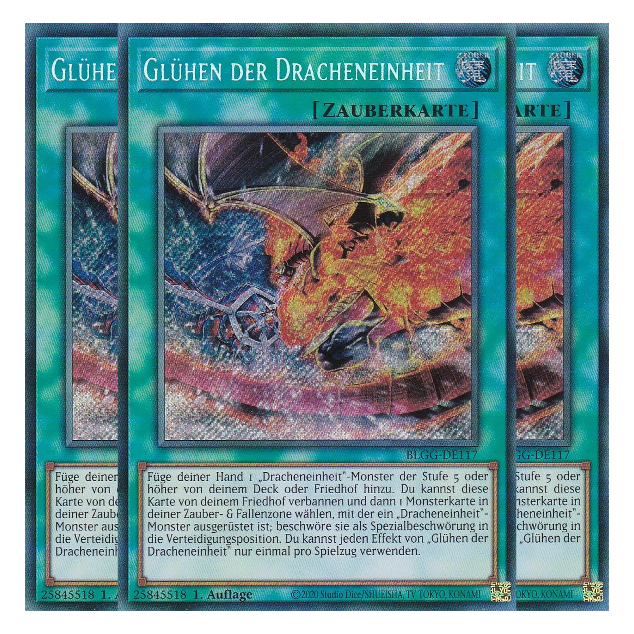 Glühen der Dracheneinheit - BLGG-DE117 - Secret Rare - Deutsch - 1. Auflage - Battles of Legend: Glorious Gallery - Yu-Gi-Oh! - Playset (3 Kopien)