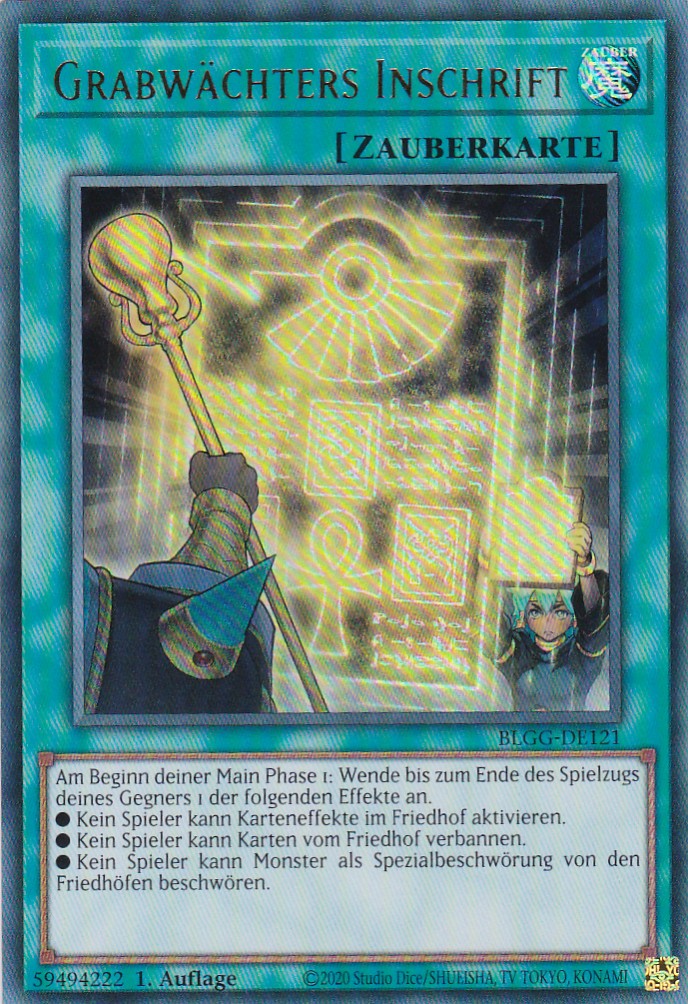 Grabwächters Inschrift - BLGG-DE121 - Ultra Rare - Deutsch - 1. Auflage - Battles of Legend: Glorious Gallery - Yu-Gi-Oh!