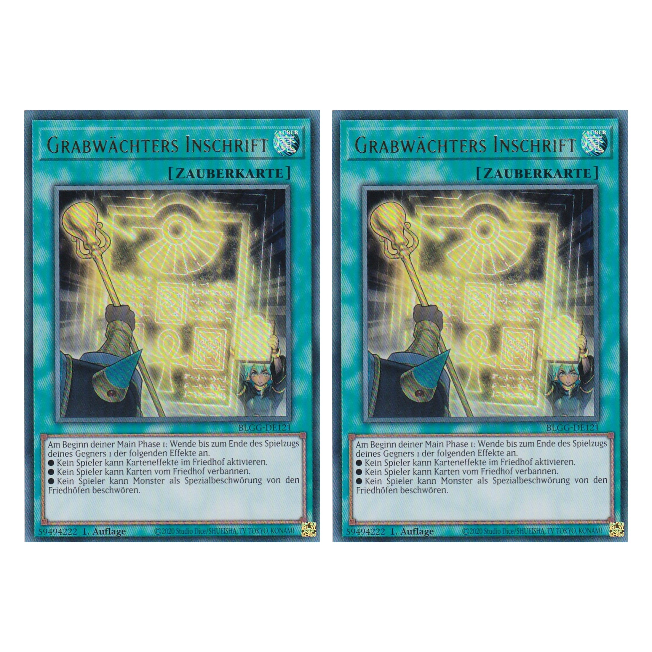Grabwächters Inschrift - BLGG-DE121 - Ultra Rare - Deutsch - 1. Auflage - Battles of Legend: Glorious Gallery - Yu-Gi-Oh! - Duo Set (2 Stück)