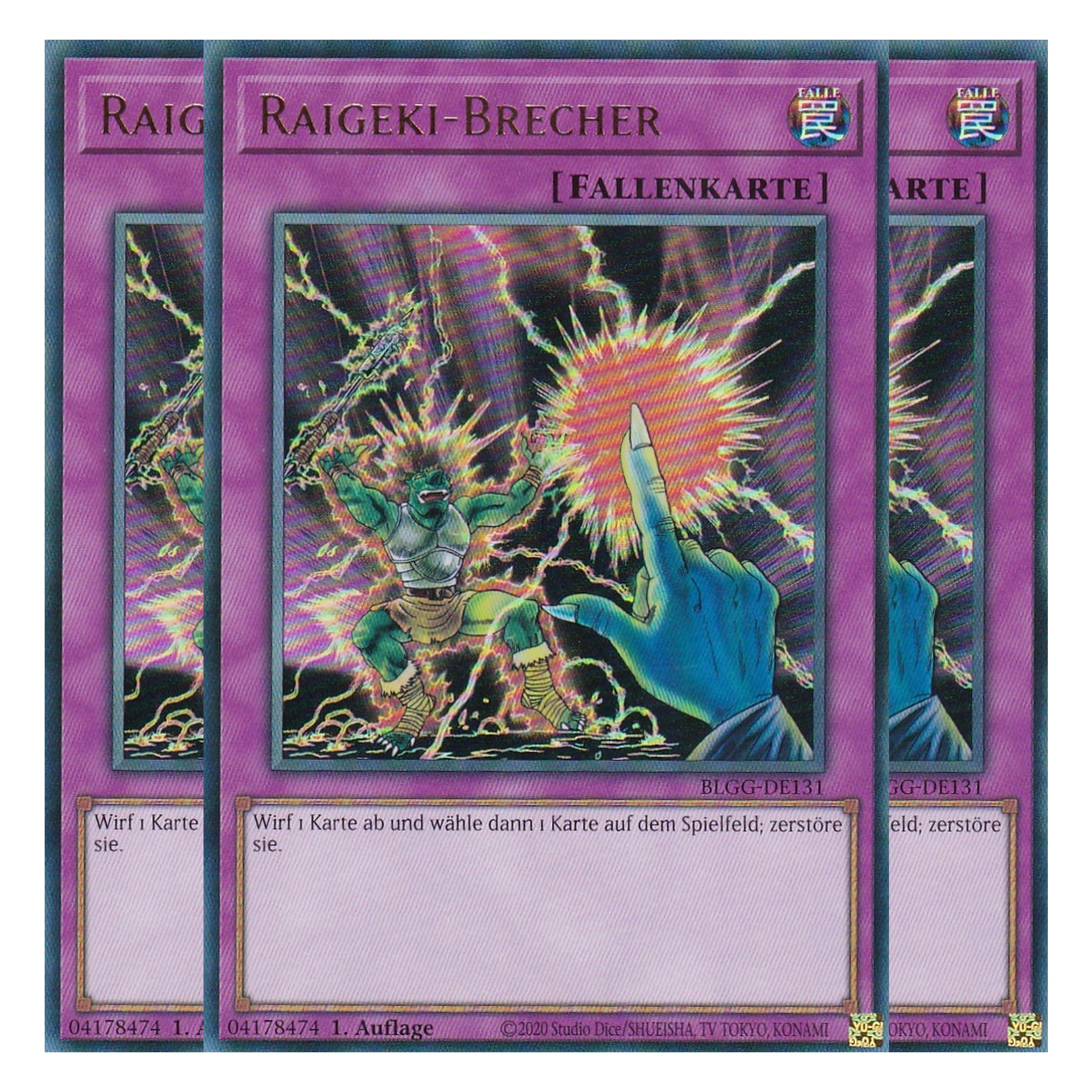 Raigeki-Brecher - BLGG-DE131 - Ultra Rare - Deutsch - 1. Auflage - Battles of Legend: Glorious Gallery - Yu-Gi-Oh! - Playset (3 Kopien)