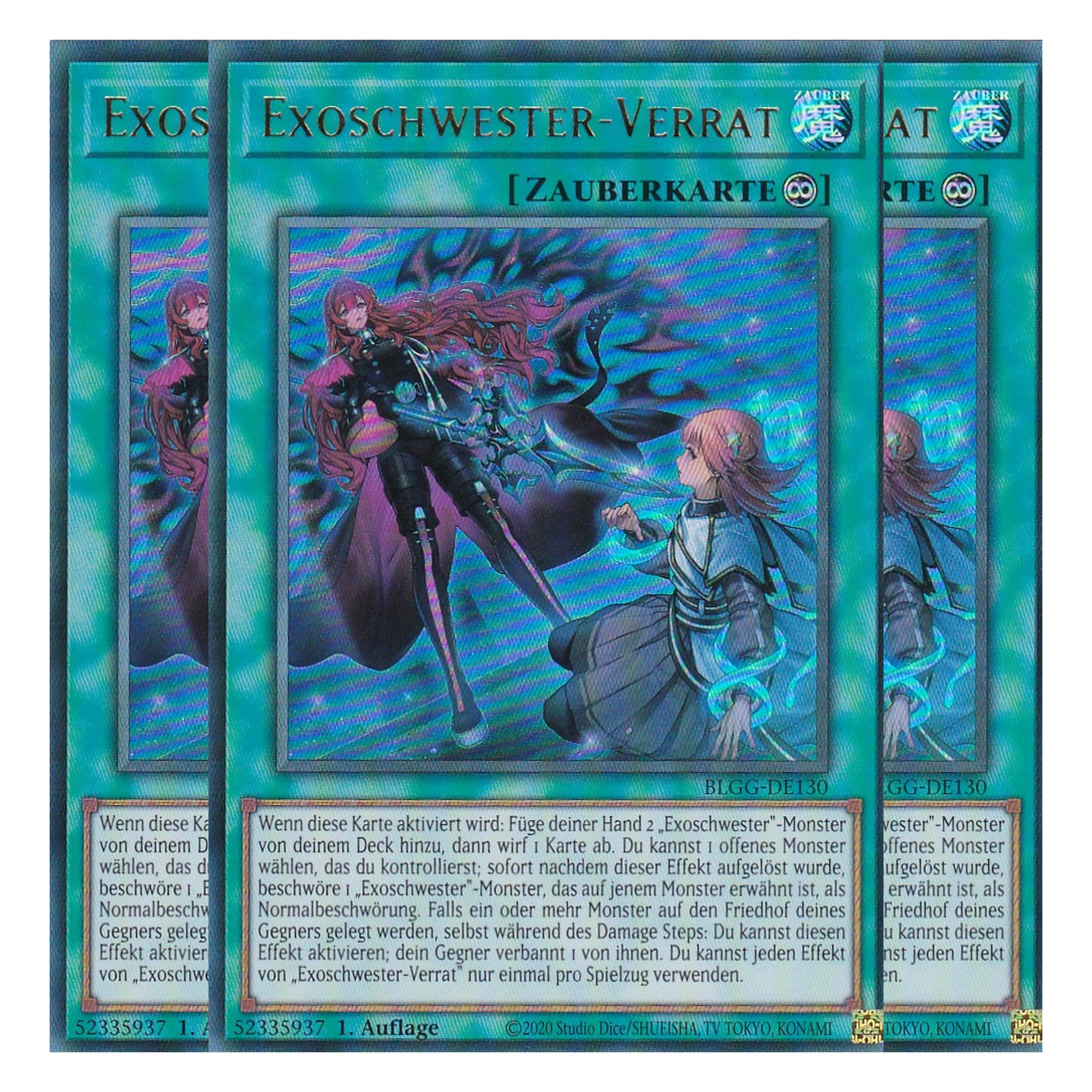 Exoschwester-Verrat - BLGG-DE130 - Ultra Rare - Deutsch - 1. Auflage - Battles of Legend: Glorious Gallery - Yu-Gi-Oh! - Playset (3 Kopien)