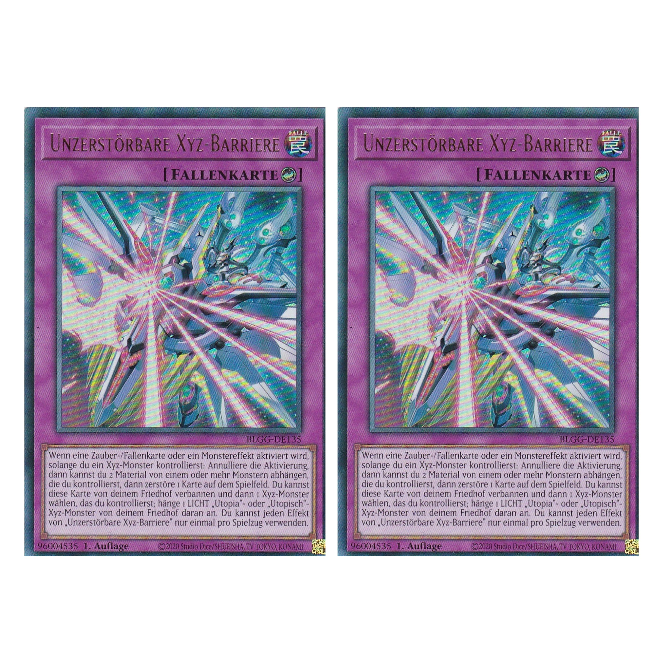 Unzerstörbare Xyz-Barriere - BLGG-DE135 - Ultra Rare - Deutsch - 1. Auflage - Battles of Legend: Glorious Gallery - Yu-Gi-Oh! - Duo Set (2 Stück)