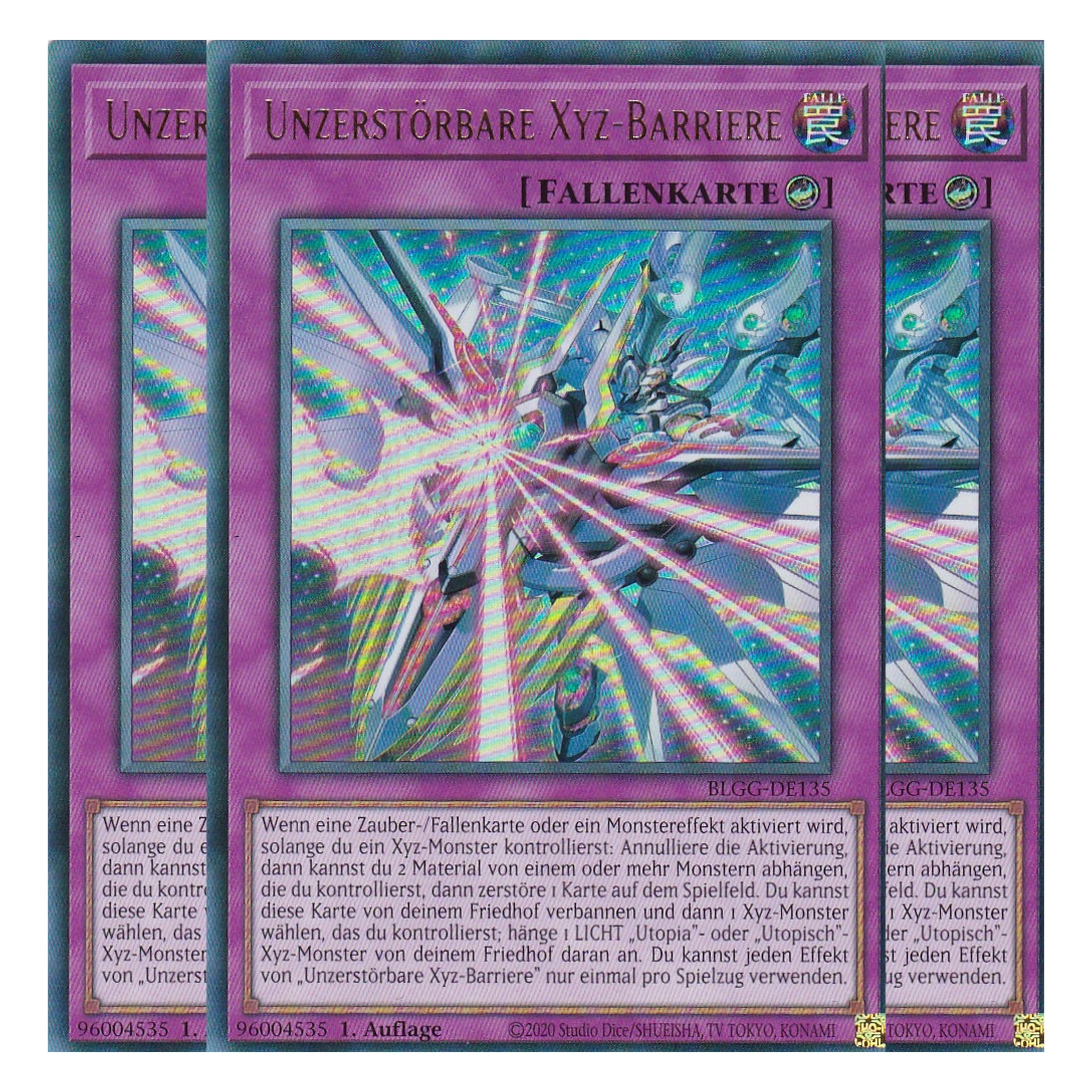 Unzerstörbare Xyz-Barriere - BLGG-DE135 - Ultra Rare - Deutsch - 1. Auflage - Battles of Legend: Glorious Gallery - Yu-Gi-Oh! - Playset (3 Kopien)
