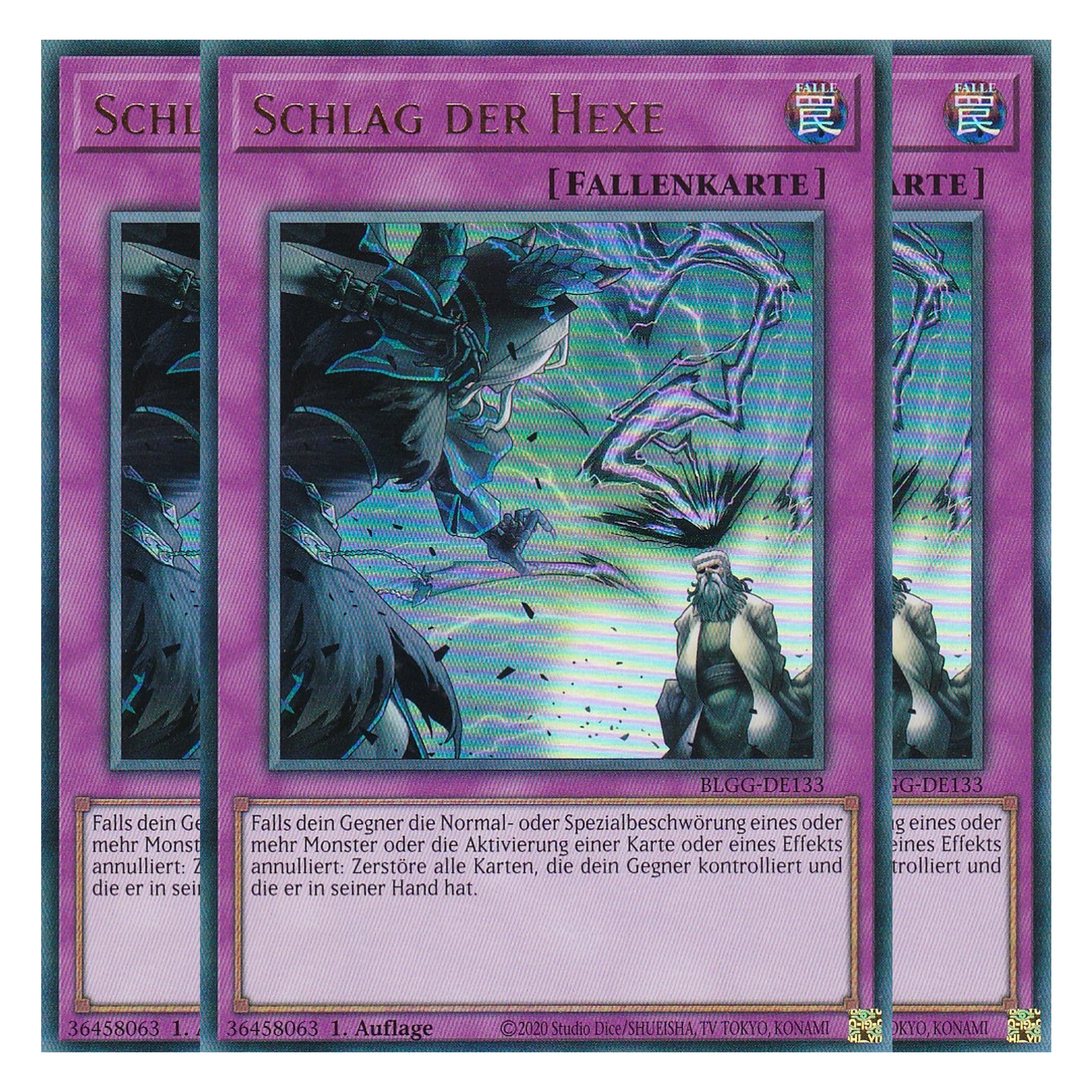 Schlag der Hexe - BLGG-DE133 - Ultra Rare - Deutsch - 1. Auflage - Battles of Legend: Glorious Gallery - Yu-Gi-Oh! - Playset (3 Kopien)