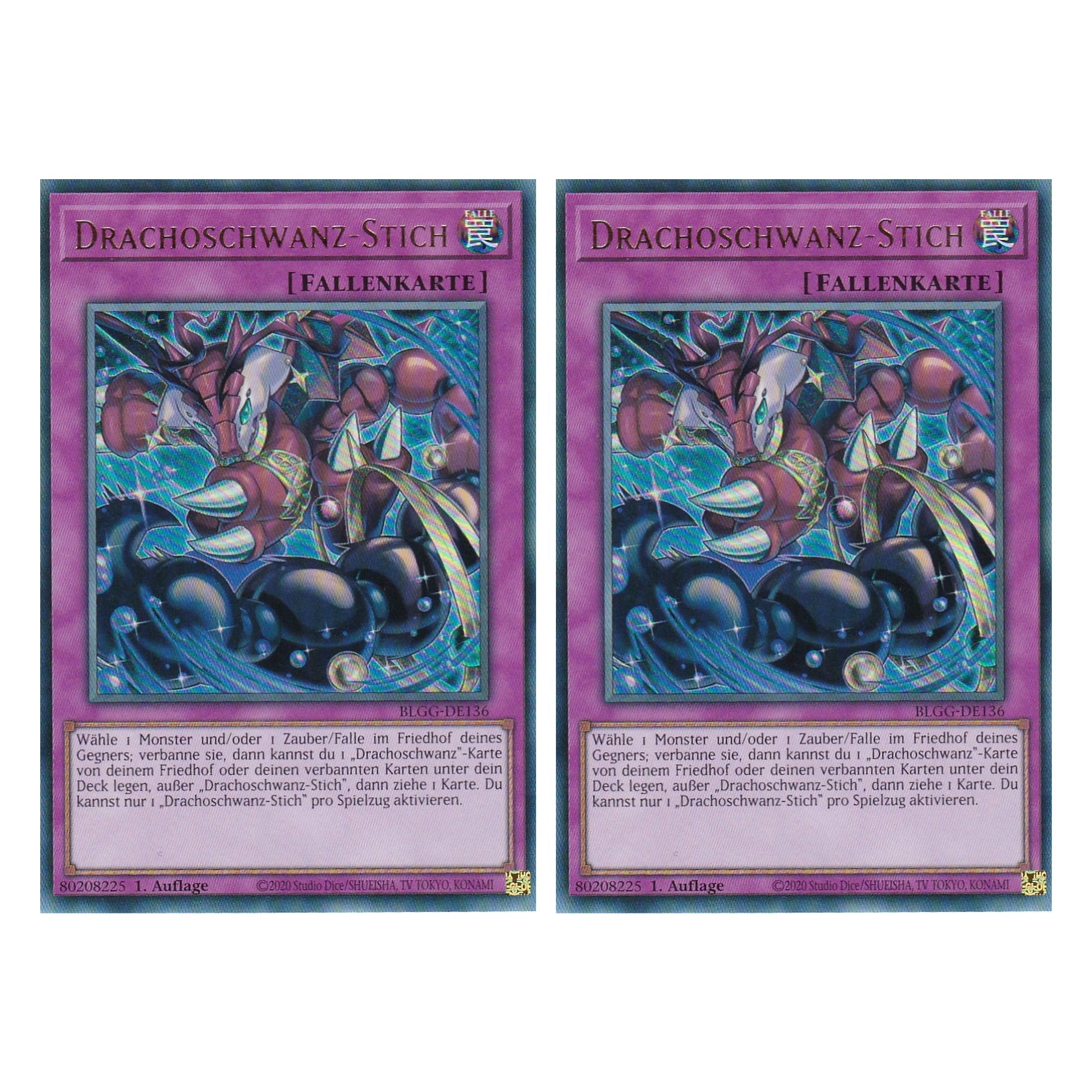 Drachoschwanz-Stich - BLGG-DE136 - Ultra Rare - Deutsch - 1. Auflage - Battles of Legend: Glorious Gallery - Yu-Gi-Oh! - Duo Set (2 Stück)