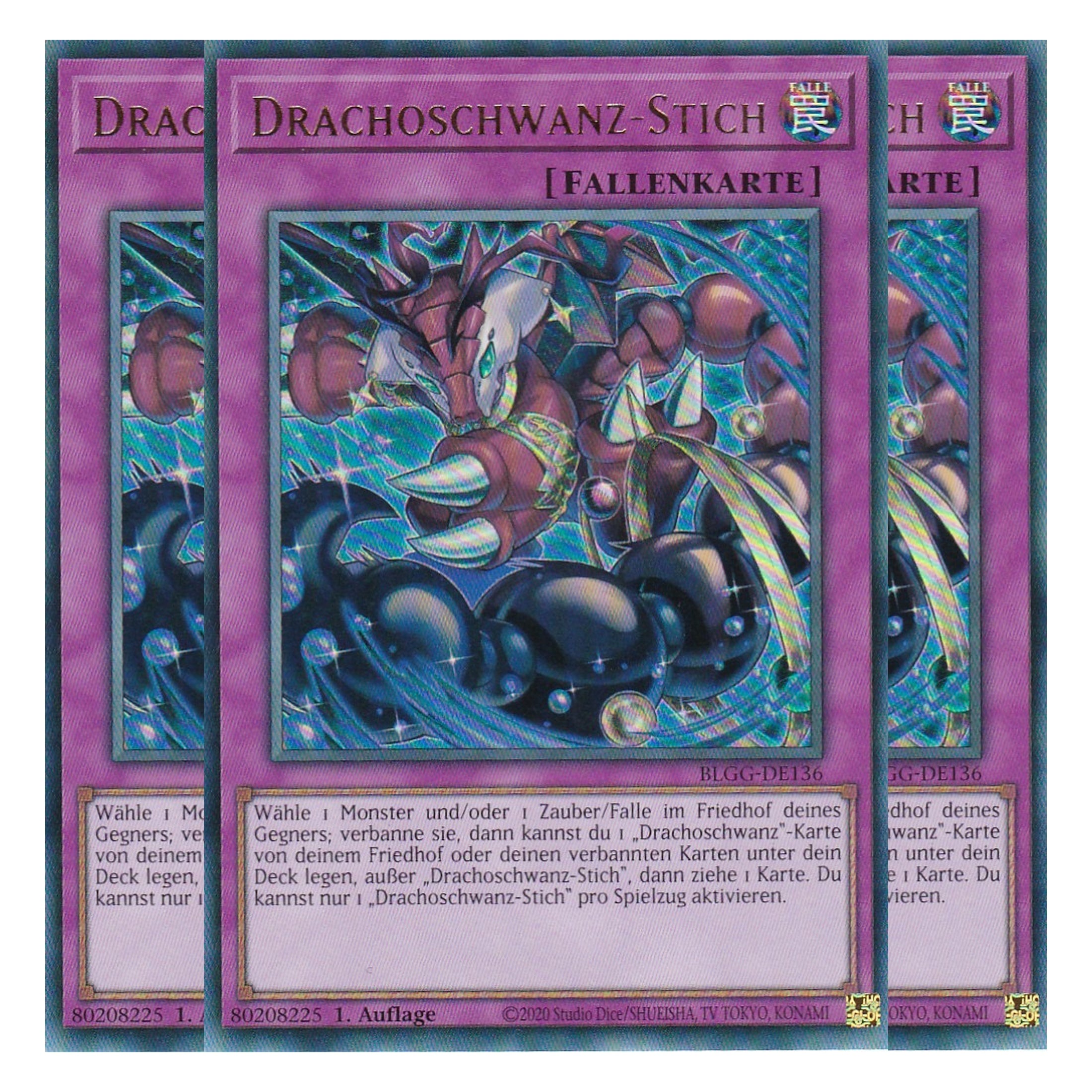 Drachoschwanz-Stich - BLGG-DE136 - Ultra Rare - Deutsch - 1. Auflage - Battles of Legend: Glorious Gallery - Yu-Gi-Oh! - Playset (3 Kopien)